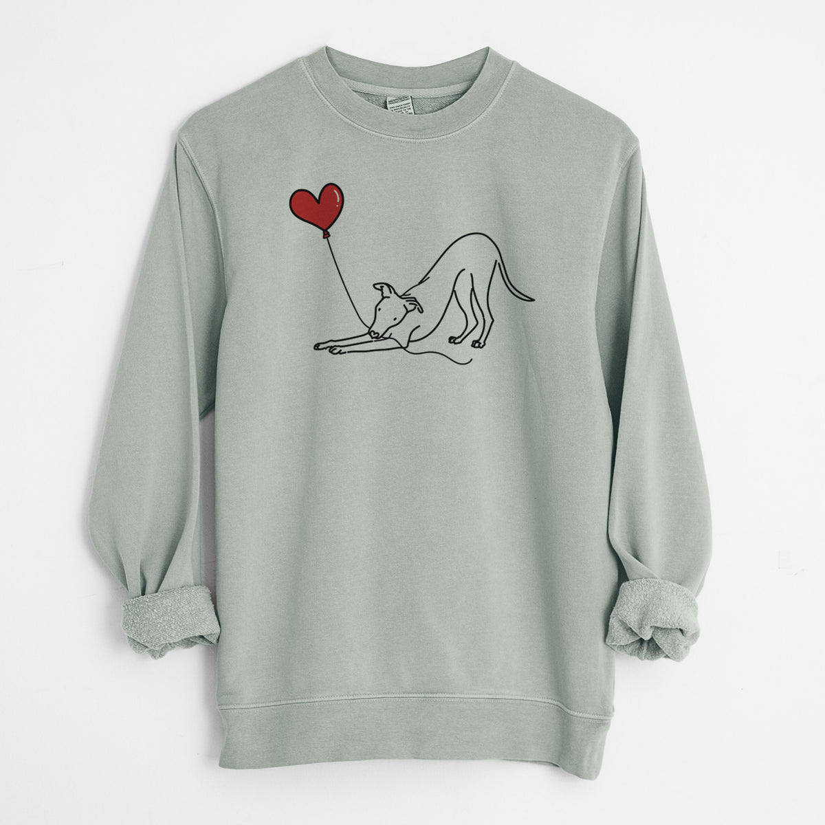 Whippet Heart String - Unisex Pigment Dyed Crew Sweatshirt
