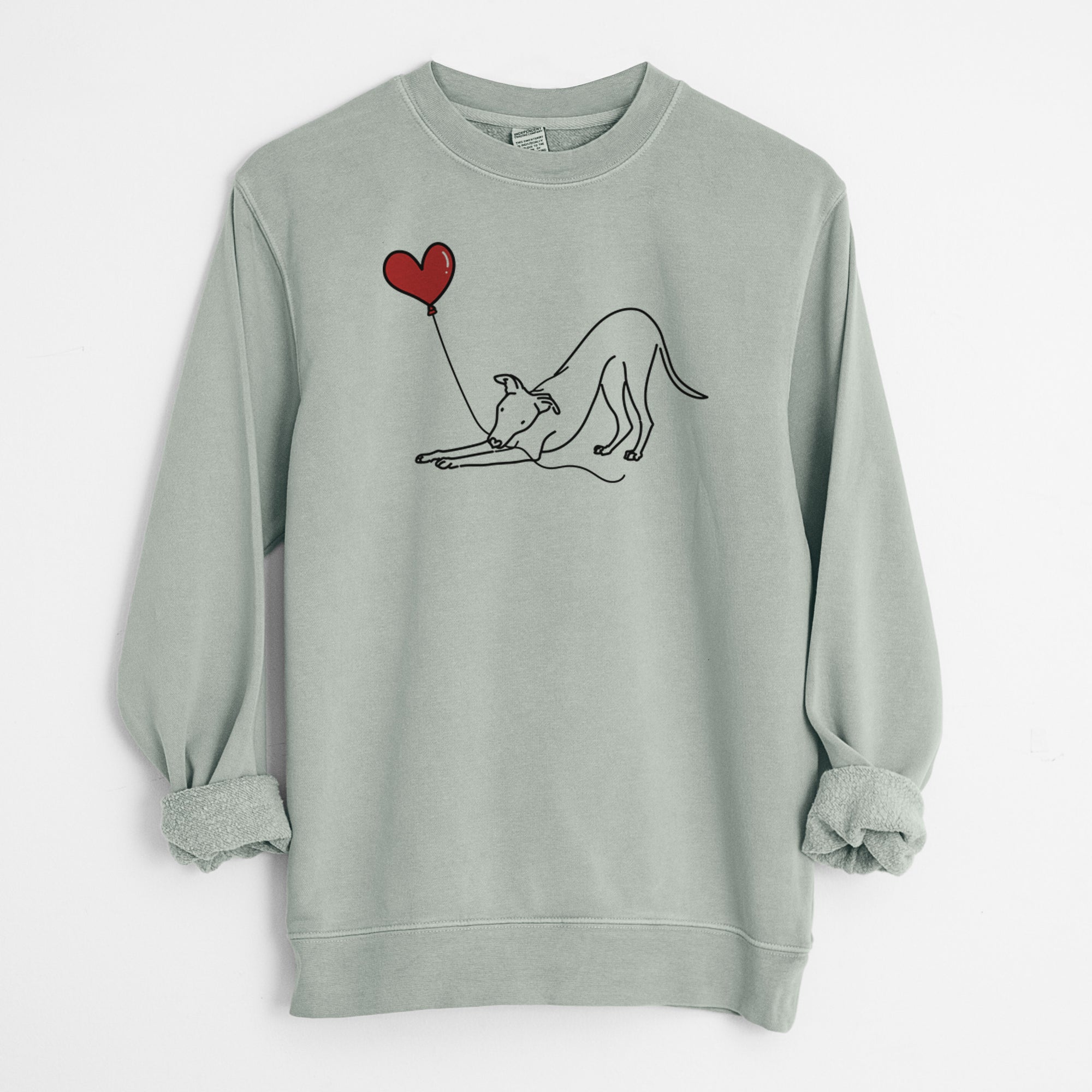 Whippet Heart String - Unisex Pigment Dyed Crew Sweatshirt