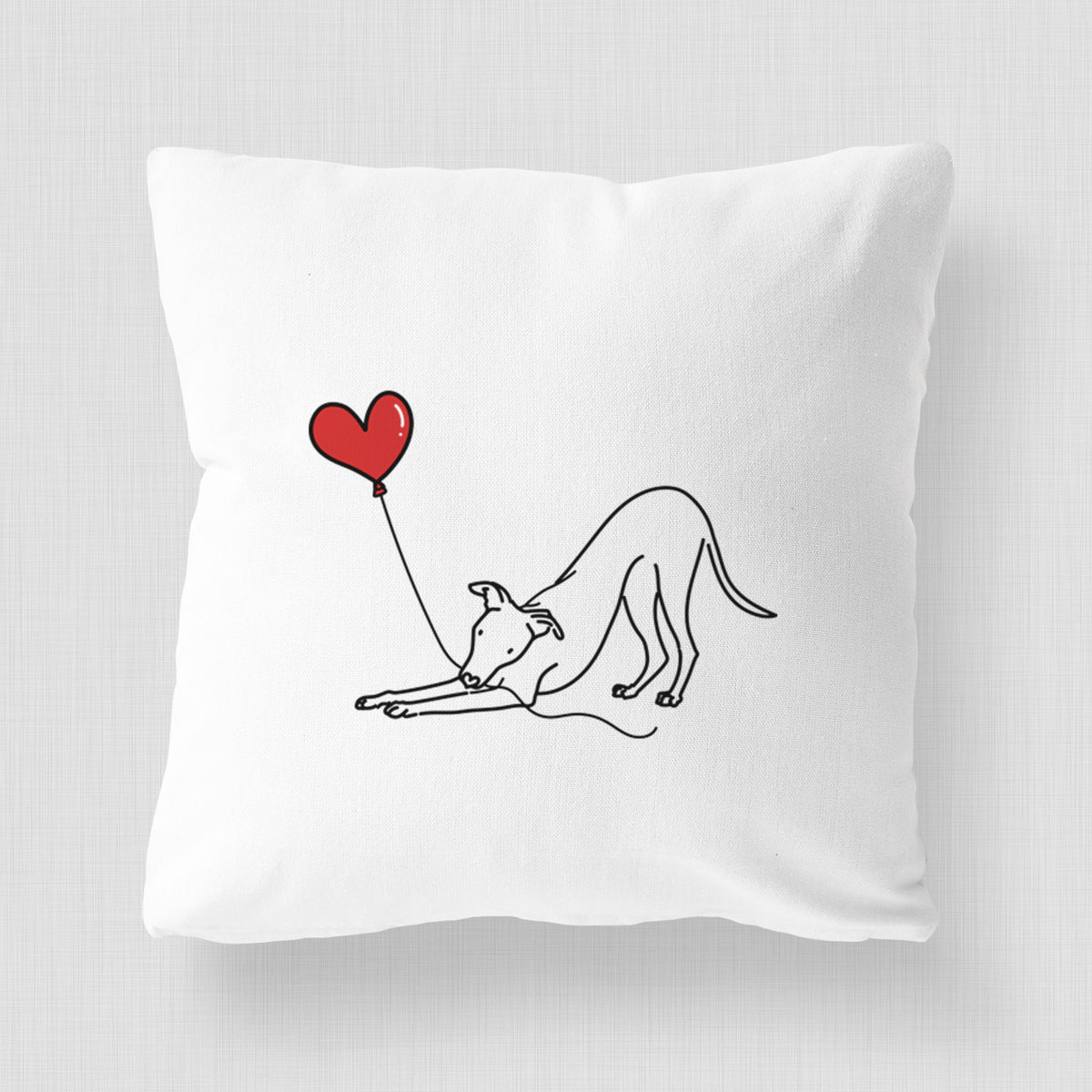 Whippet Heart String - Throw Pillow Cover