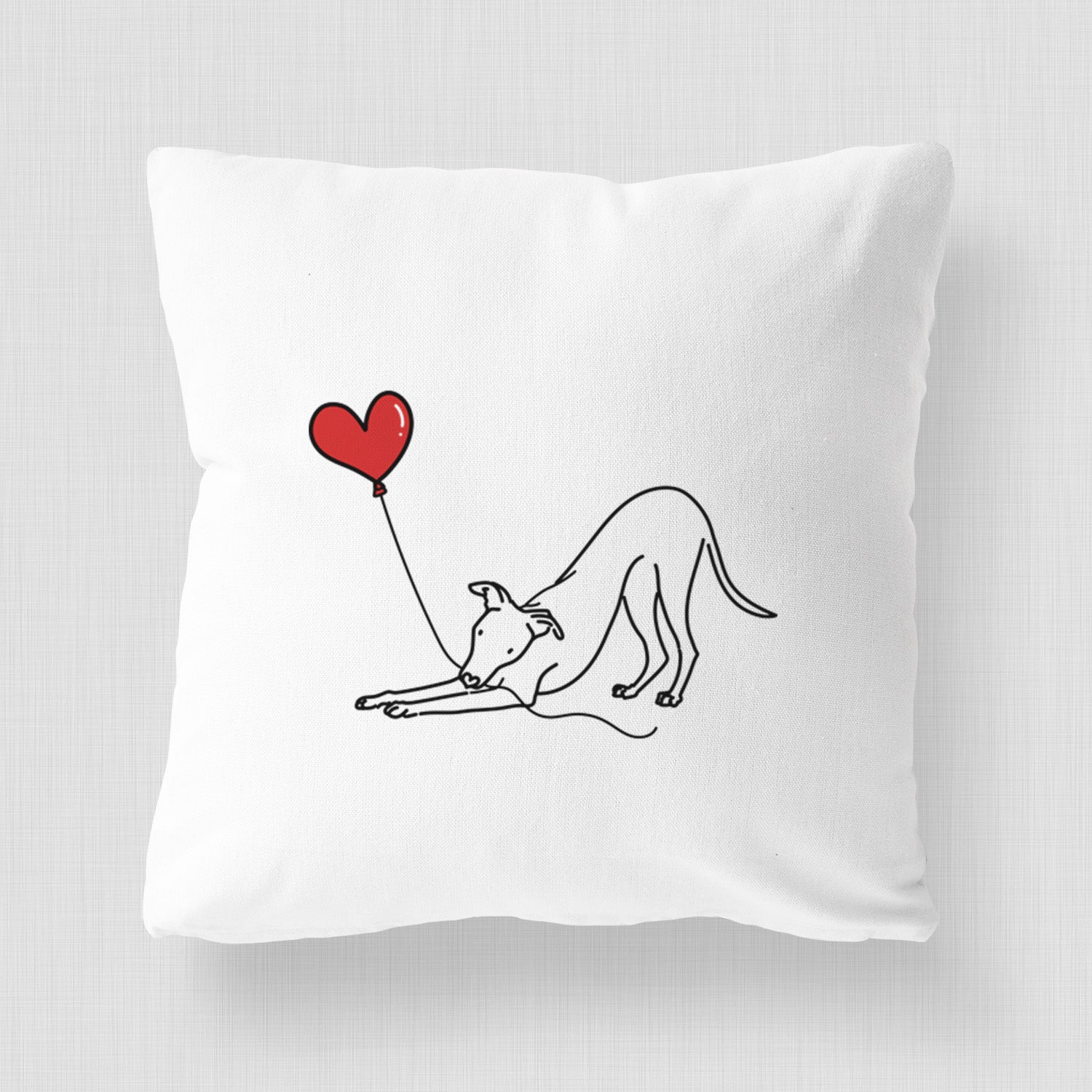 Whippet Heart String - Throw Pillow Cover