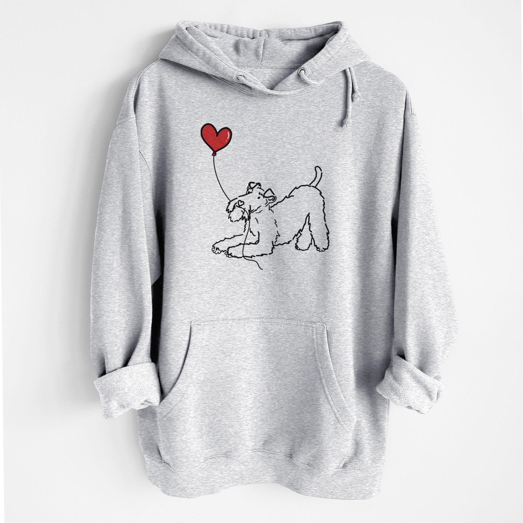 Wire Fox Terrier Heart String - Heavyweight Fleece Hoodie