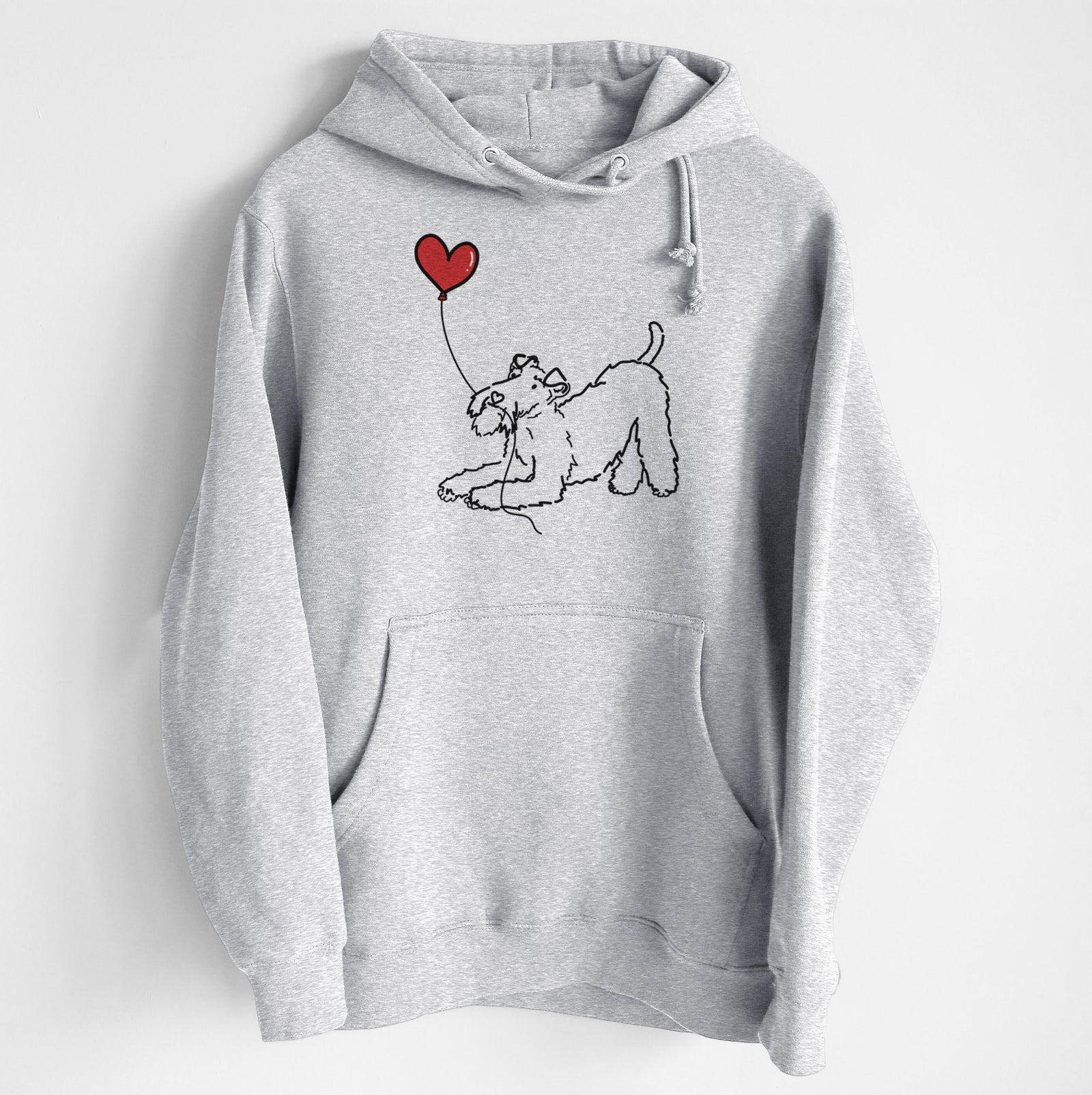 Wire Fox Terrier Heart String - Heavyweight Fleece Hoodie