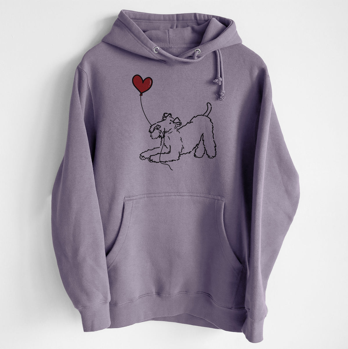 Wire Fox Terrier Heart String - Heavyweight Fleece Hoodie