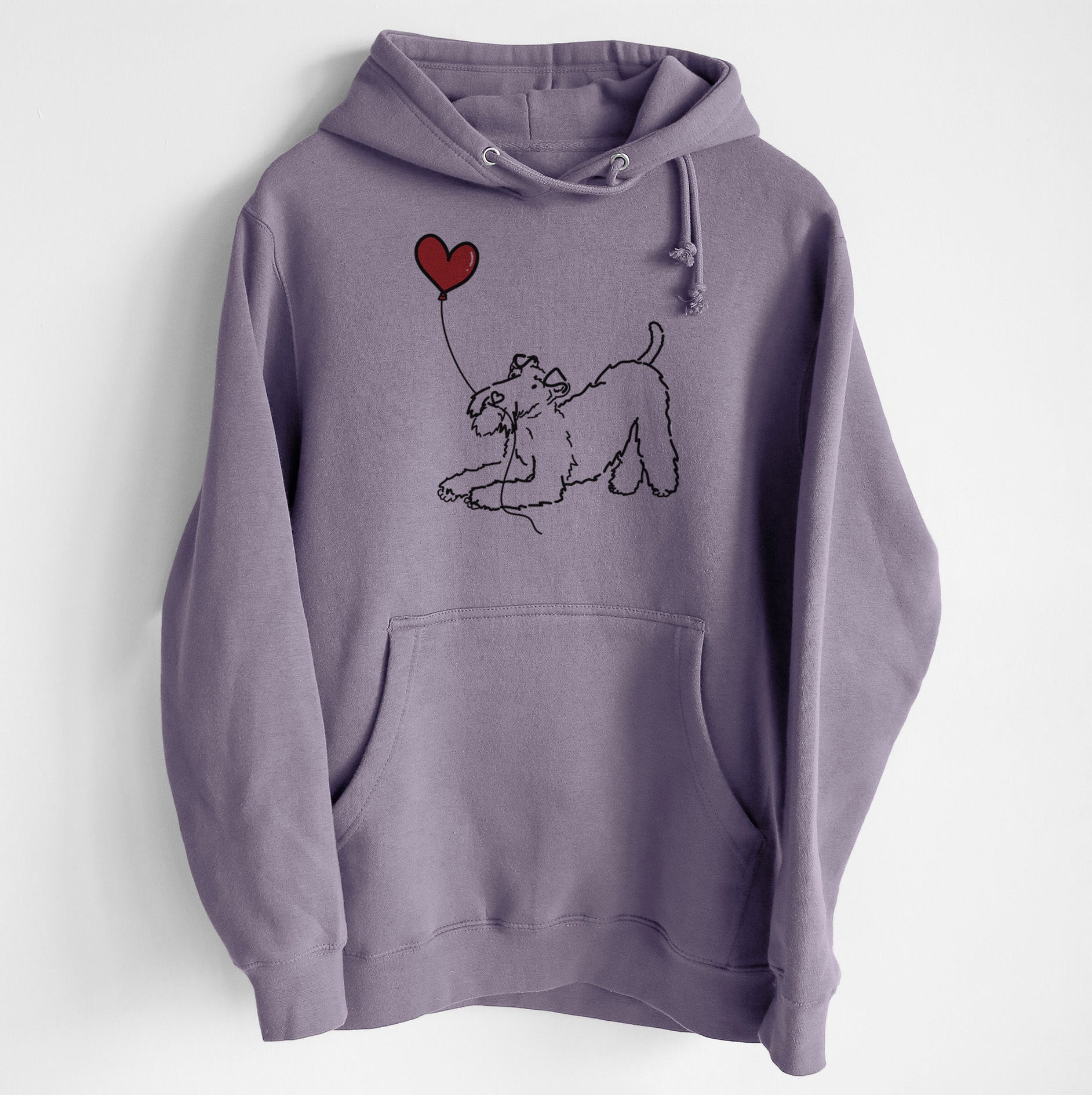 Wire Fox Terrier Heart String - Heavyweight Fleece Hoodie