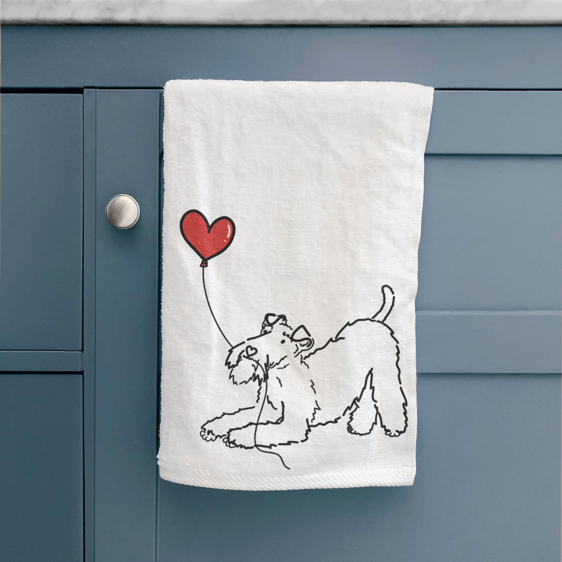 Wire Fox Terrier Heart String -  Decorative Hand Towel