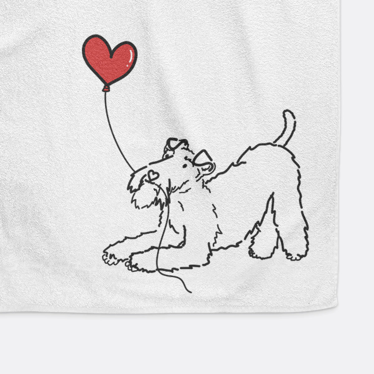 Wire Fox Terrier Heart String -  Decorative Hand Towel