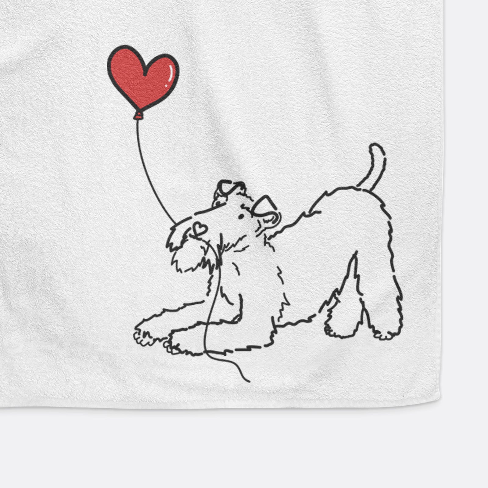 Wire Fox Terrier Heart String -  Decorative Hand Towel