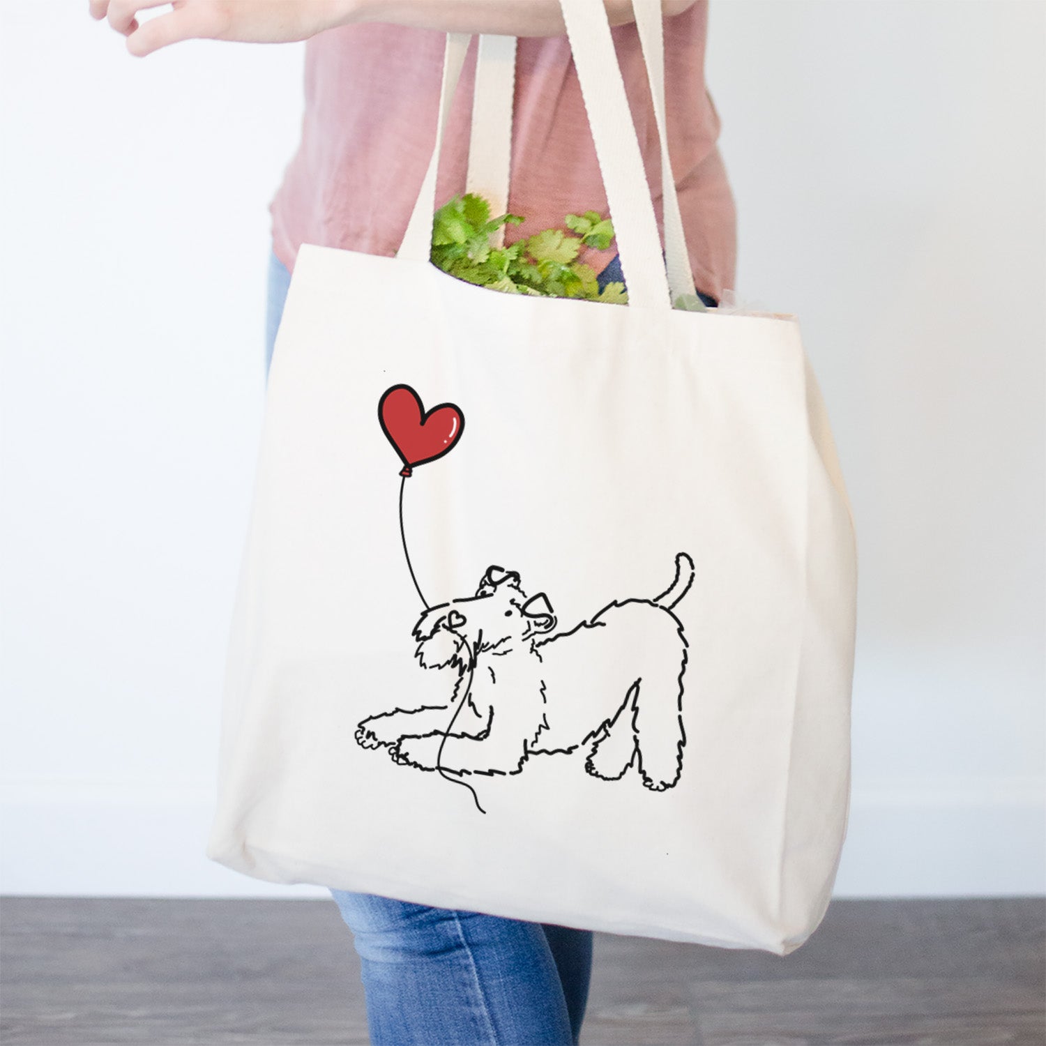 Wire Fox Terrier Heart String- Tote Bag