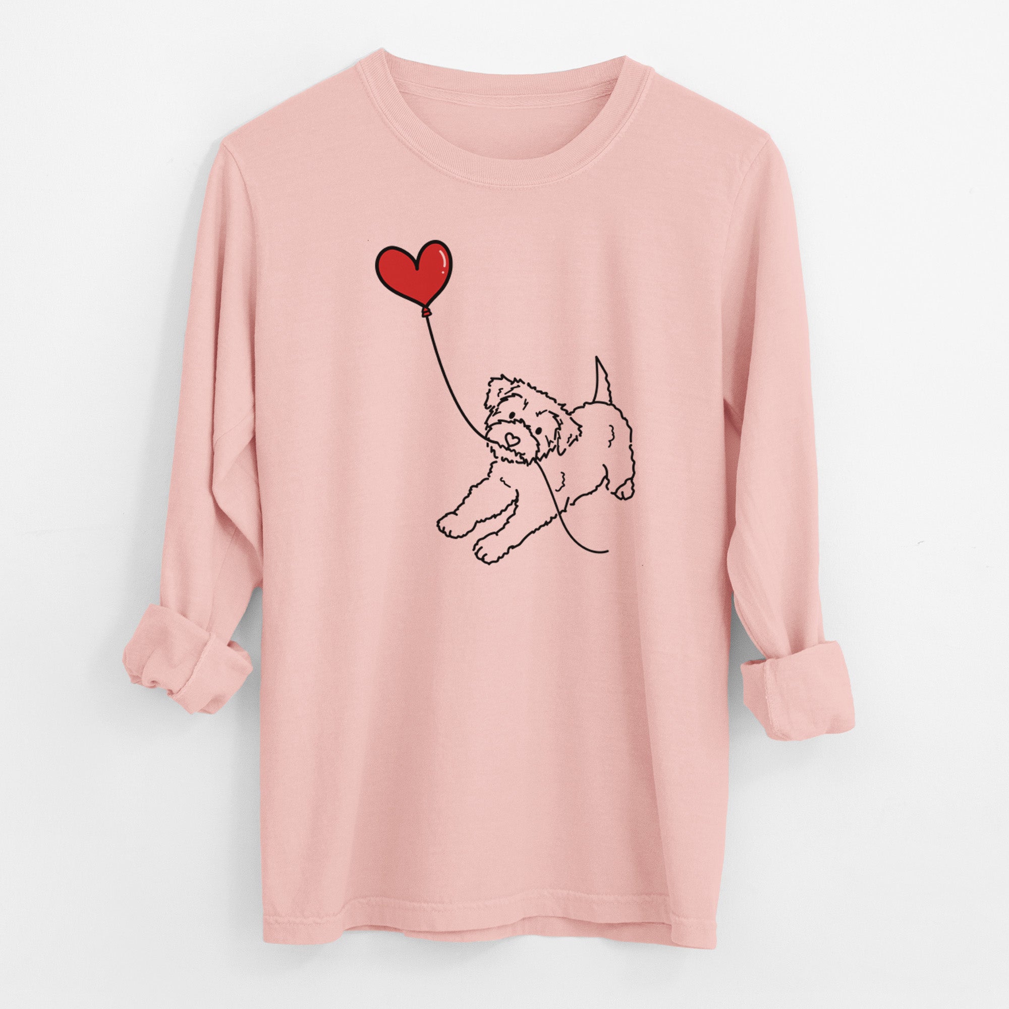 Yorkiepoo Heart String - Men's Heavyweight 100% Cotton Long Sleeve