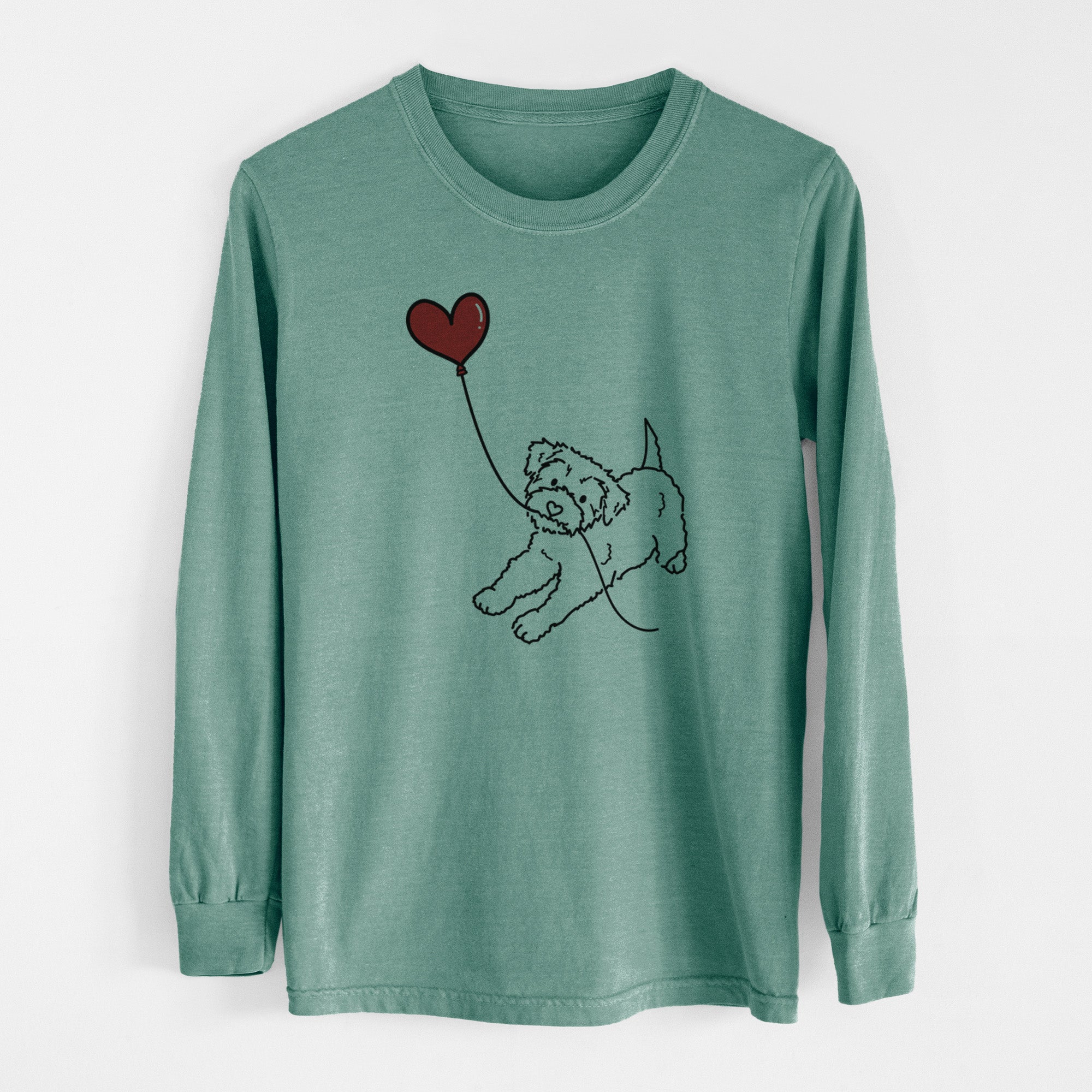 Yorkiepoo Heart String - Men's Heavyweight 100% Cotton Long Sleeve