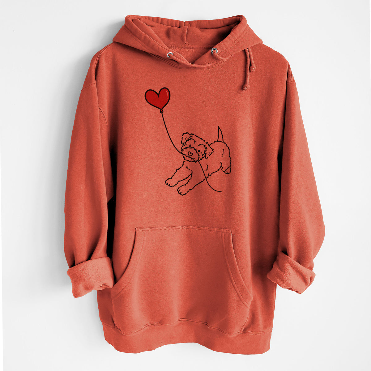 Yorkiepoo Heart String - Heavyweight Fleece Hoodie