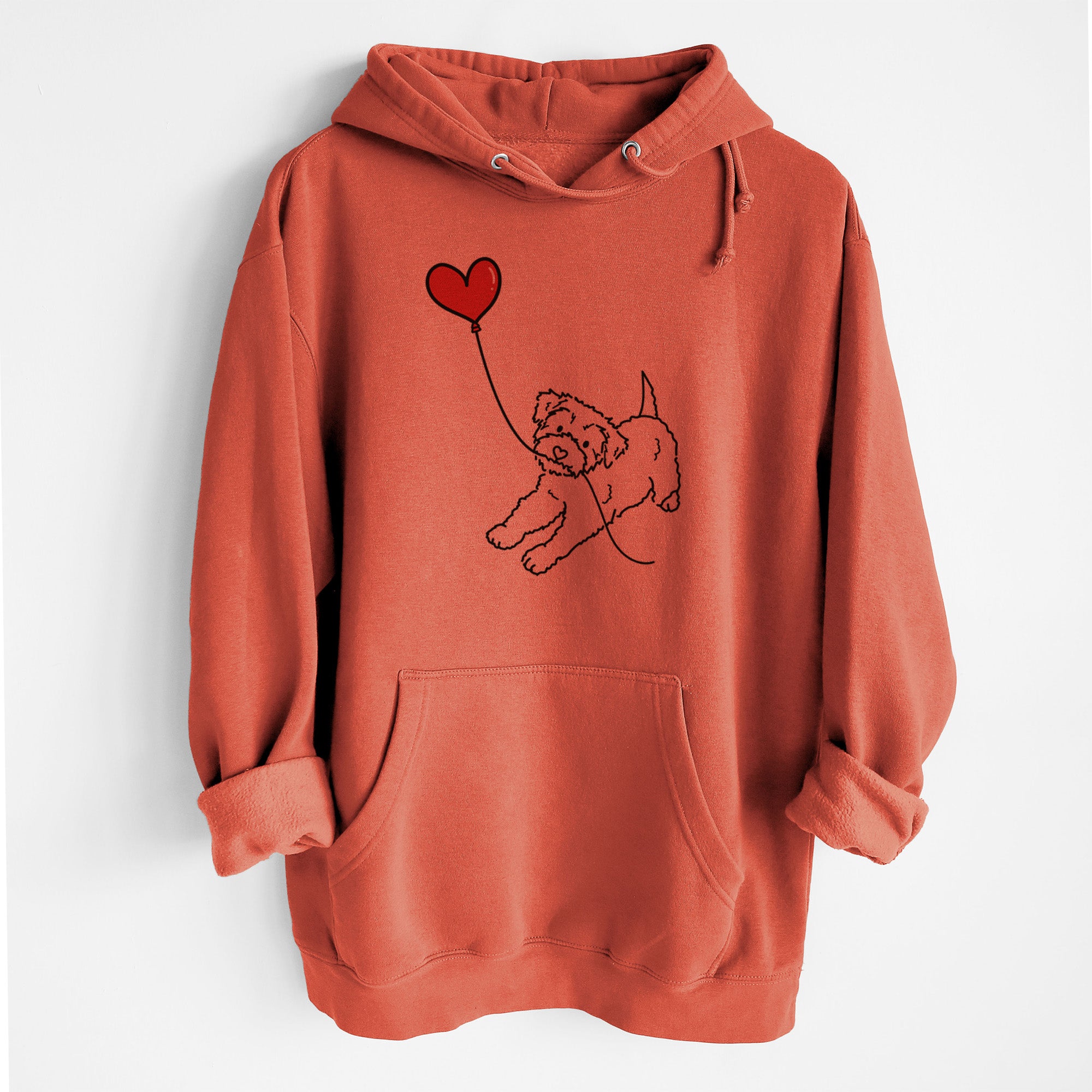 Yorkiepoo Heart String - Heavyweight Fleece Hoodie