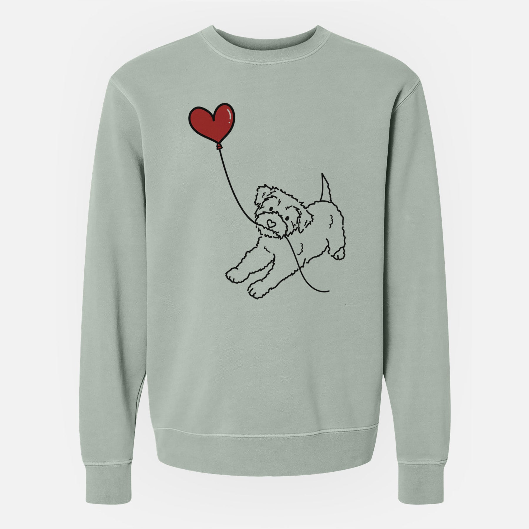 Yorkiepoo Heart String - Unisex Pigment Dyed Crew Sweatshirt