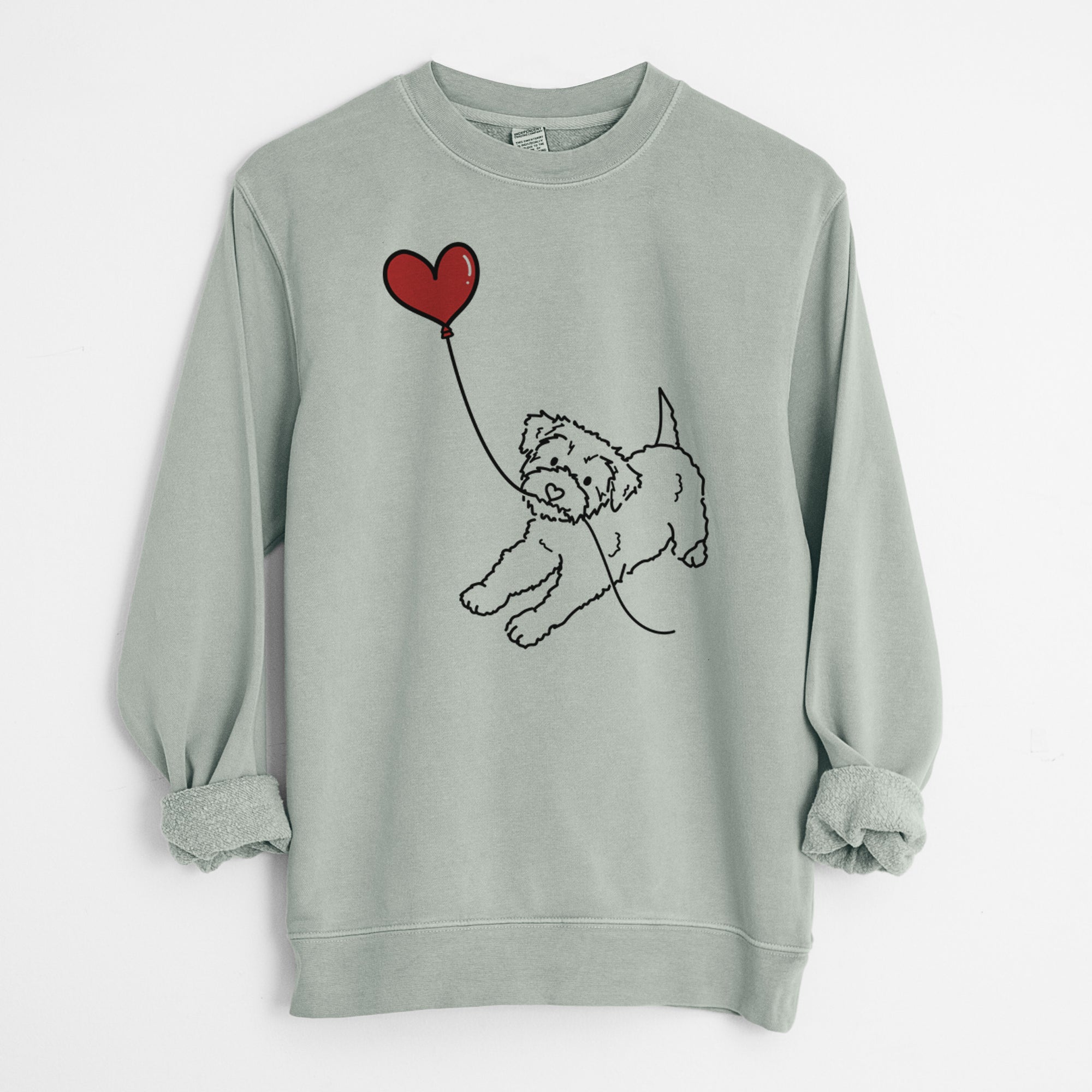 Yorkiepoo Heart String - Unisex Pigment Dyed Crew Sweatshirt