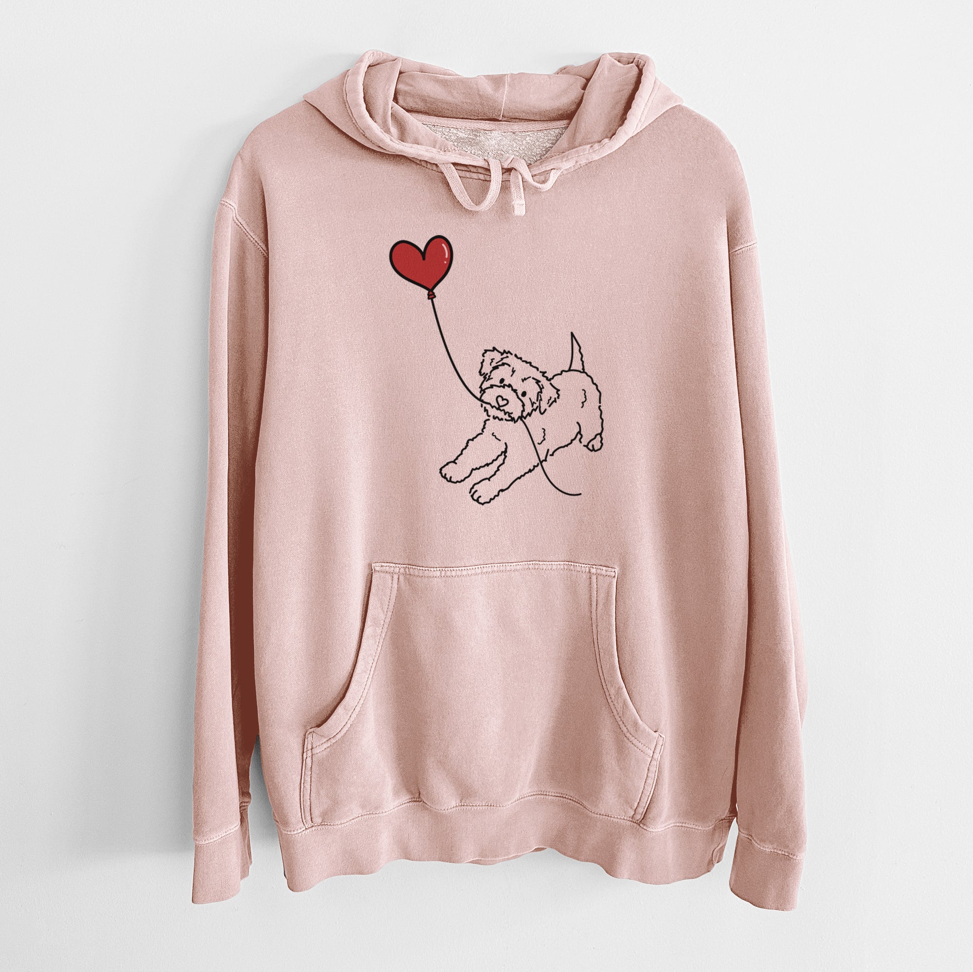 Yorkiepoo Heart String - Unisex Pigment Dyed Hoodie