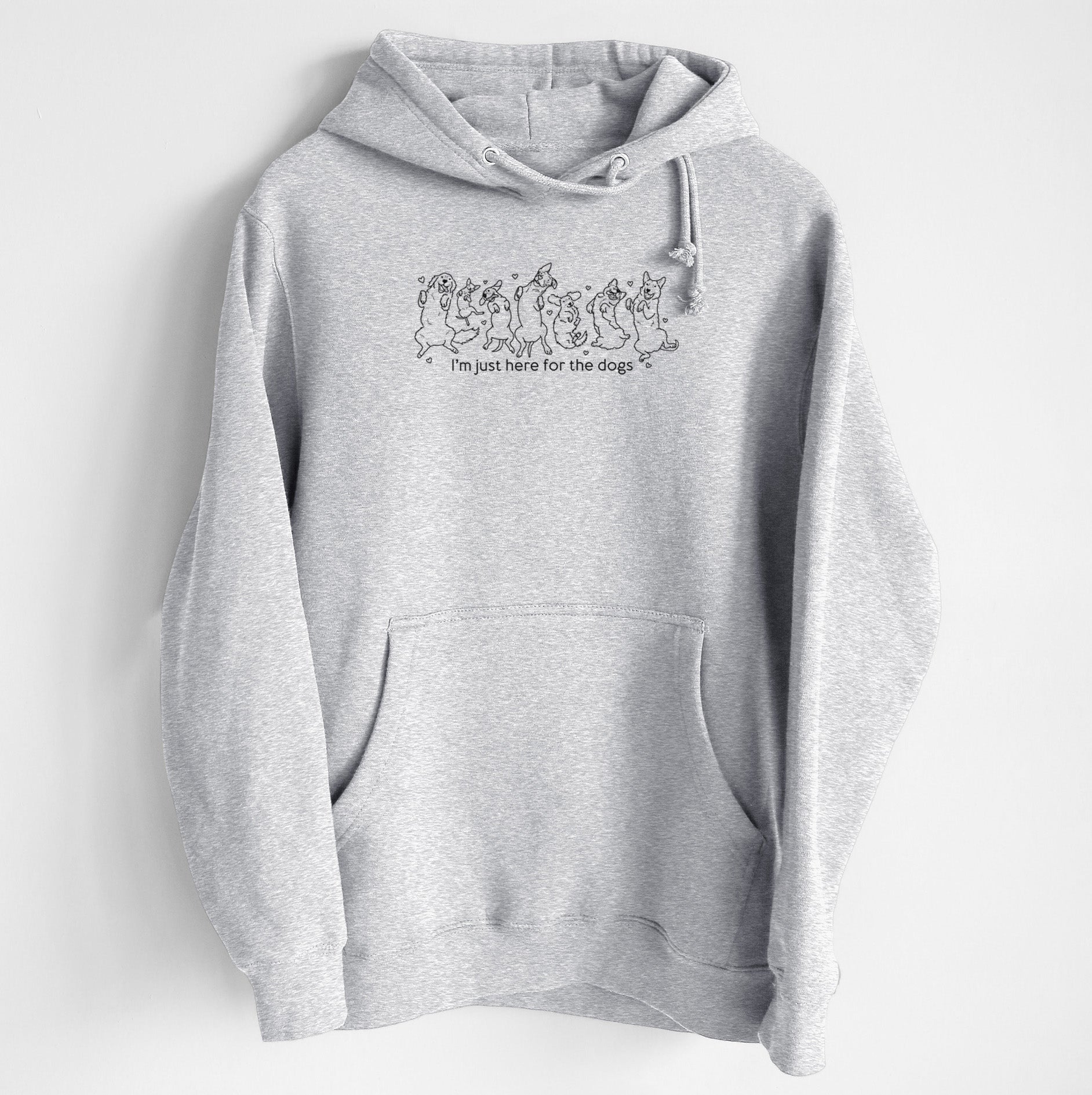 I'm Just Here for the Dogs - Heavyweight Fleece Hoodie