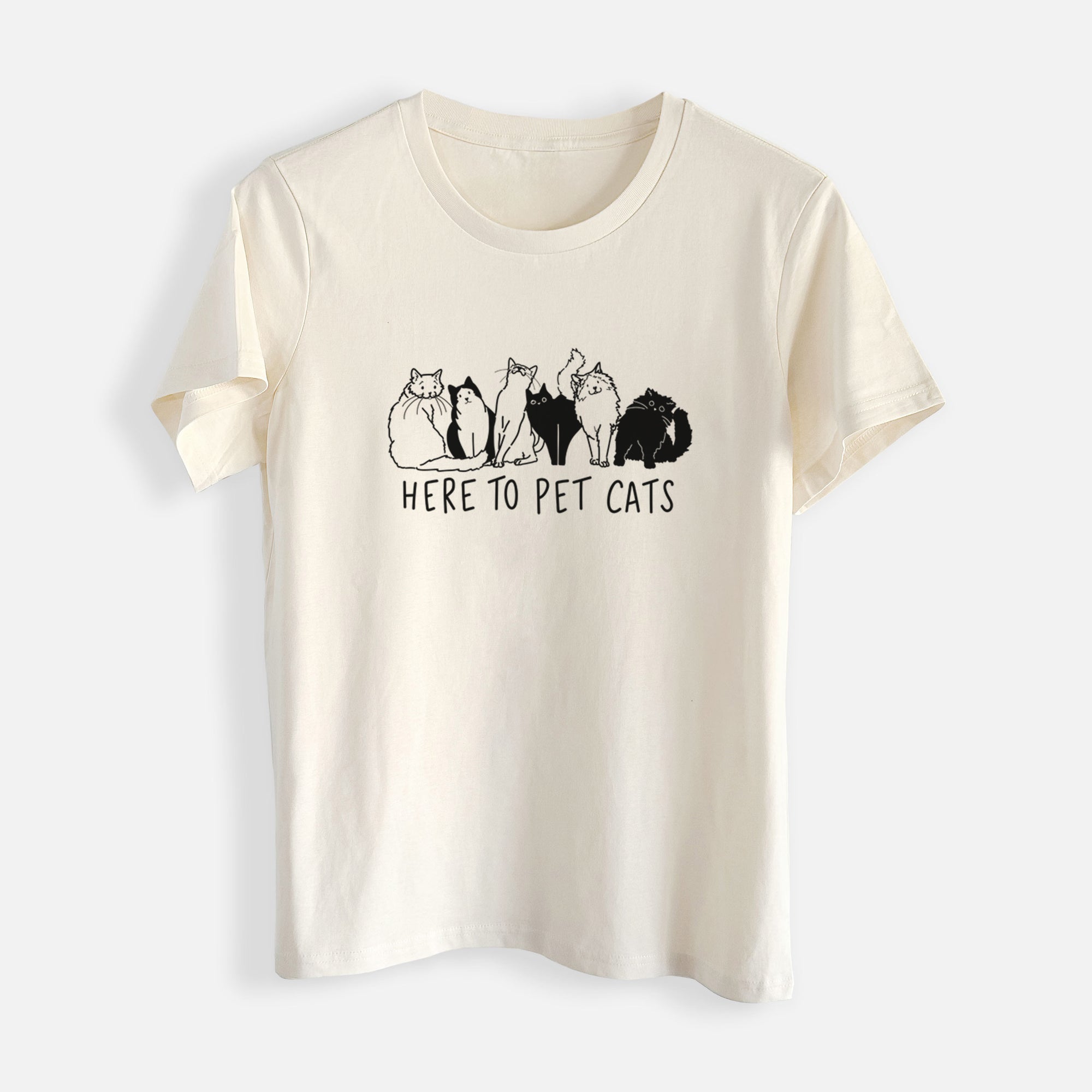 Here to Pet Cats - Womens Everyday Maple Tee