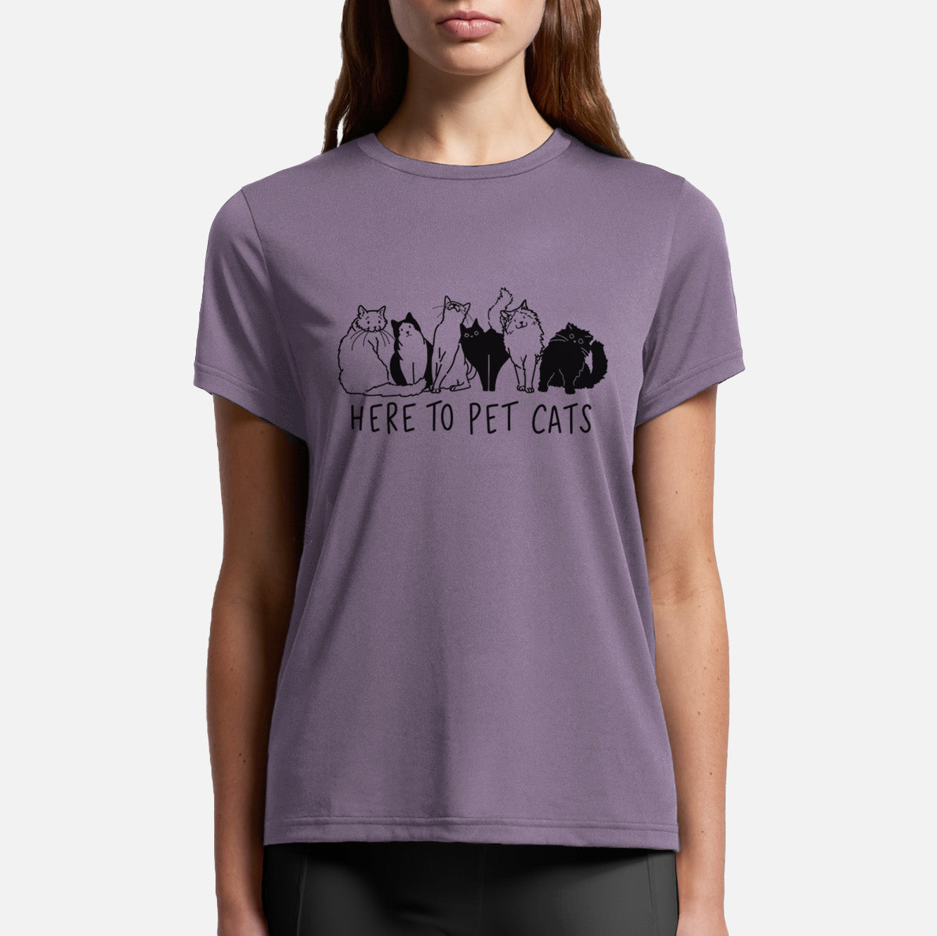 Here to Pet Cats - Womens Everyday Maple Tee