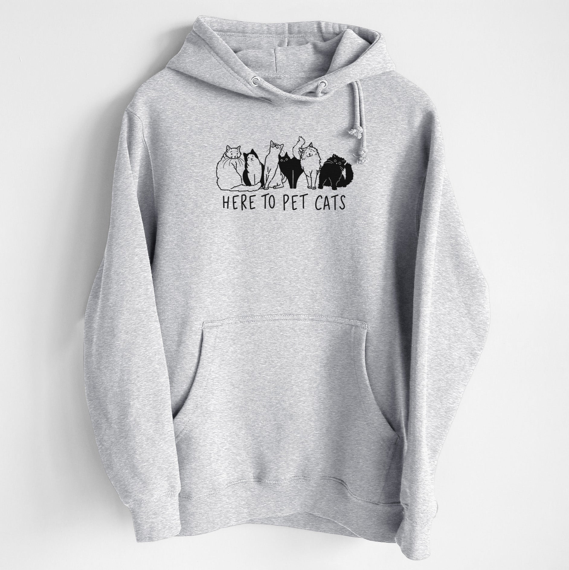 Here to Pet Cats - Heavyweight Fleece Hoodie
