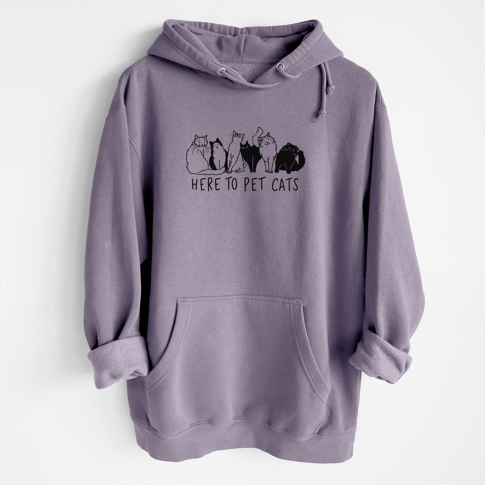 Here to Pet Cats - Heavyweight Fleece Hoodie