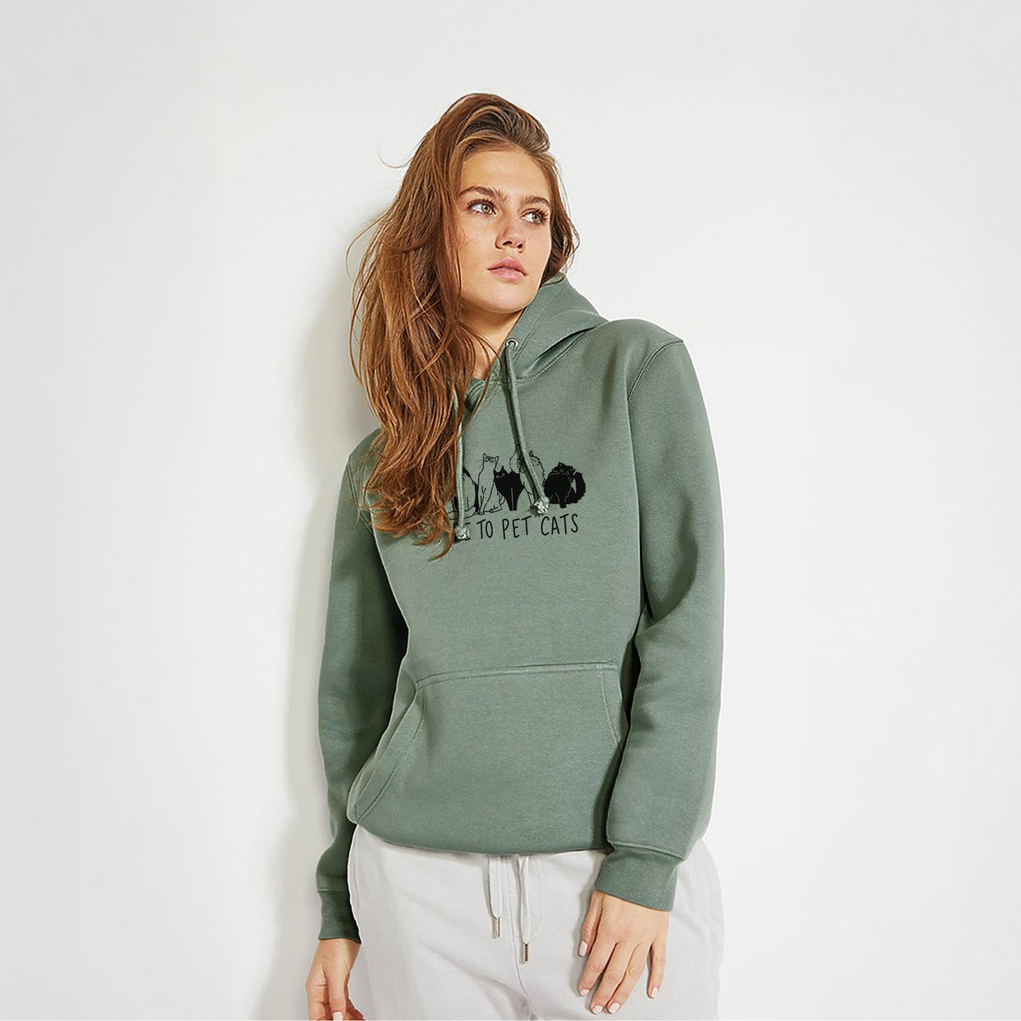 Here to Pet Cats - Heavyweight Fleece Hoodie