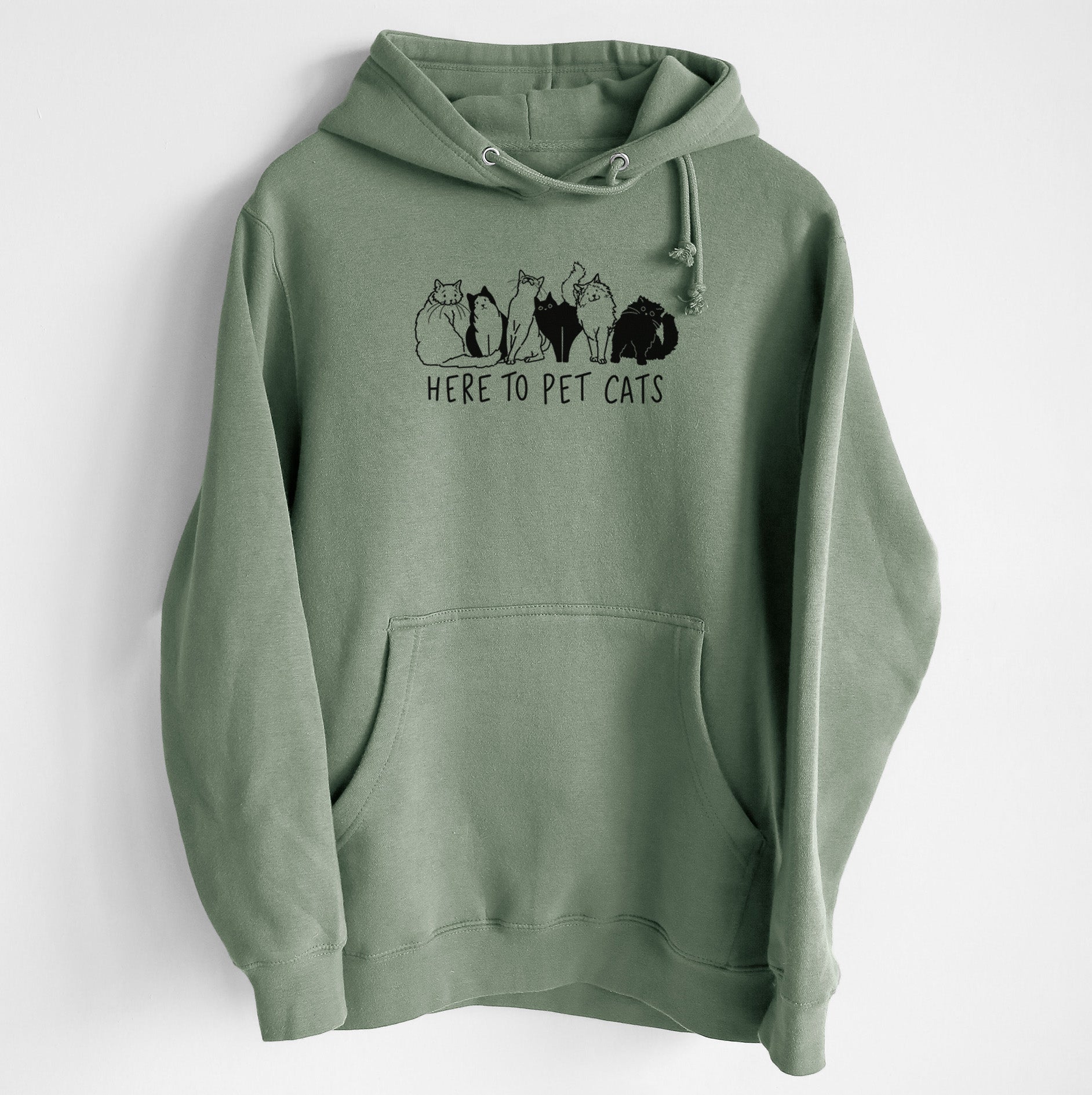 Here to Pet Cats - Heavyweight Fleece Hoodie