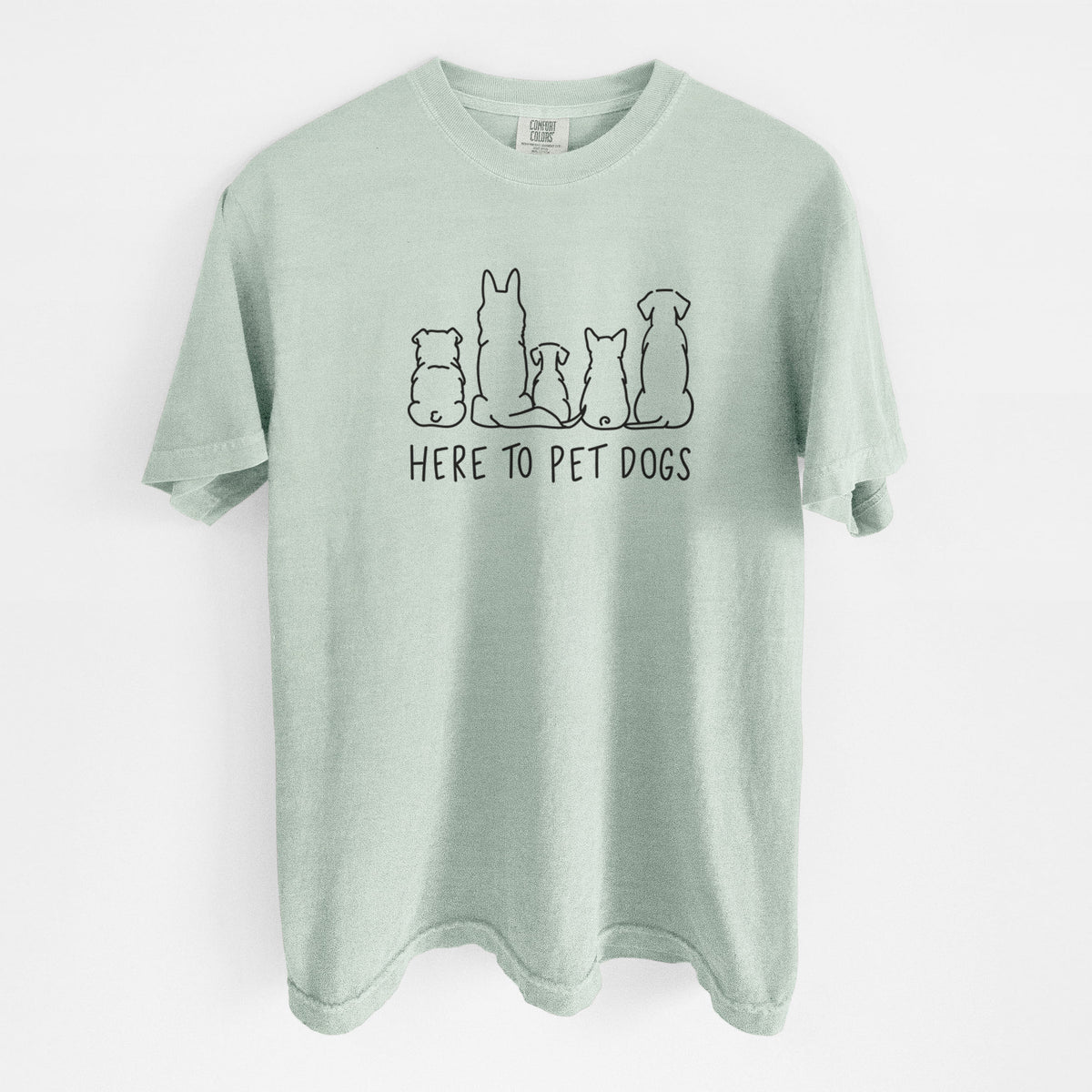 Here To Pet Dogs - Unisex Comfort Colors Garment-Dyed Heavyweight T-shirt in Bay