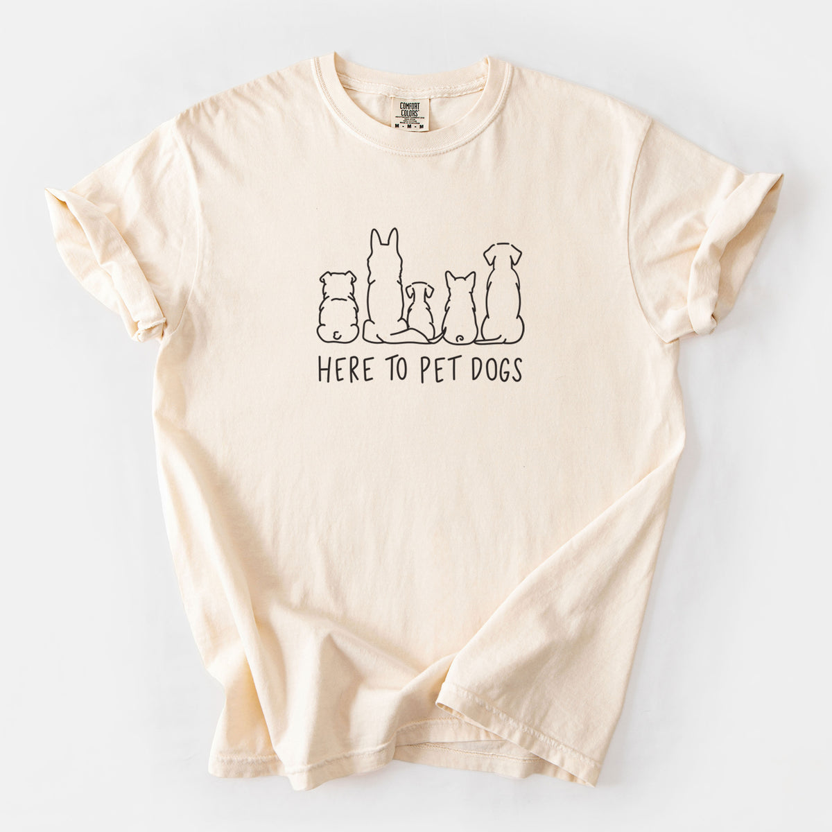 Here To Pet Dogs - Unisex Comfort Colors Garment-Dyed Heavyweight T-shirt in Ivory