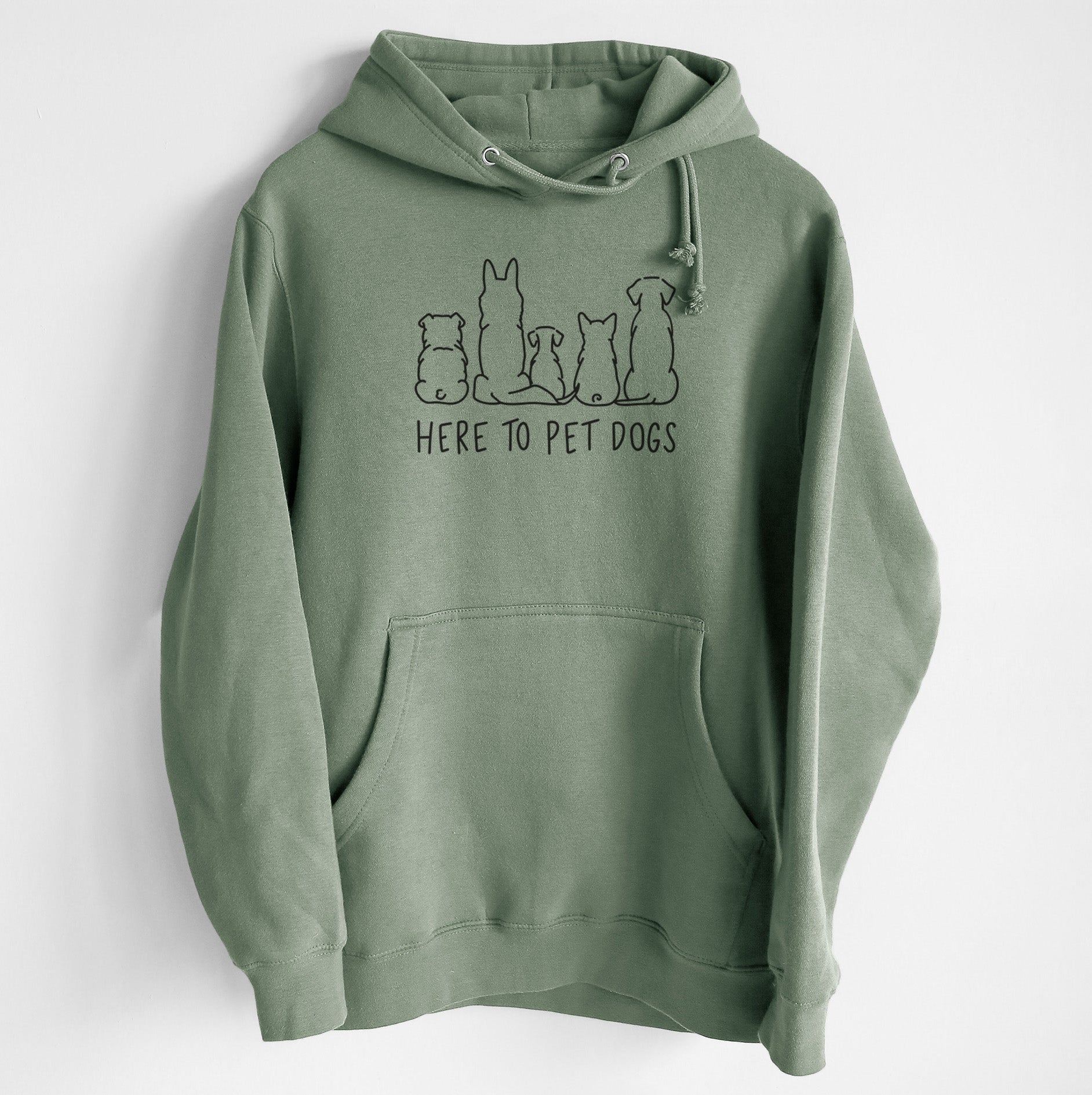 Here To Pet Dogs - Heavyweight Fleece Hoodie