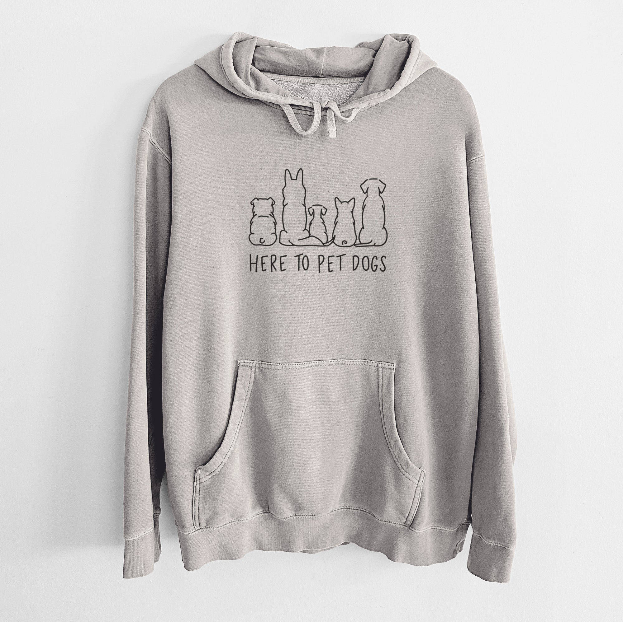 Here To Pet Dogs - Unisex Pigment Dyed Hoodie