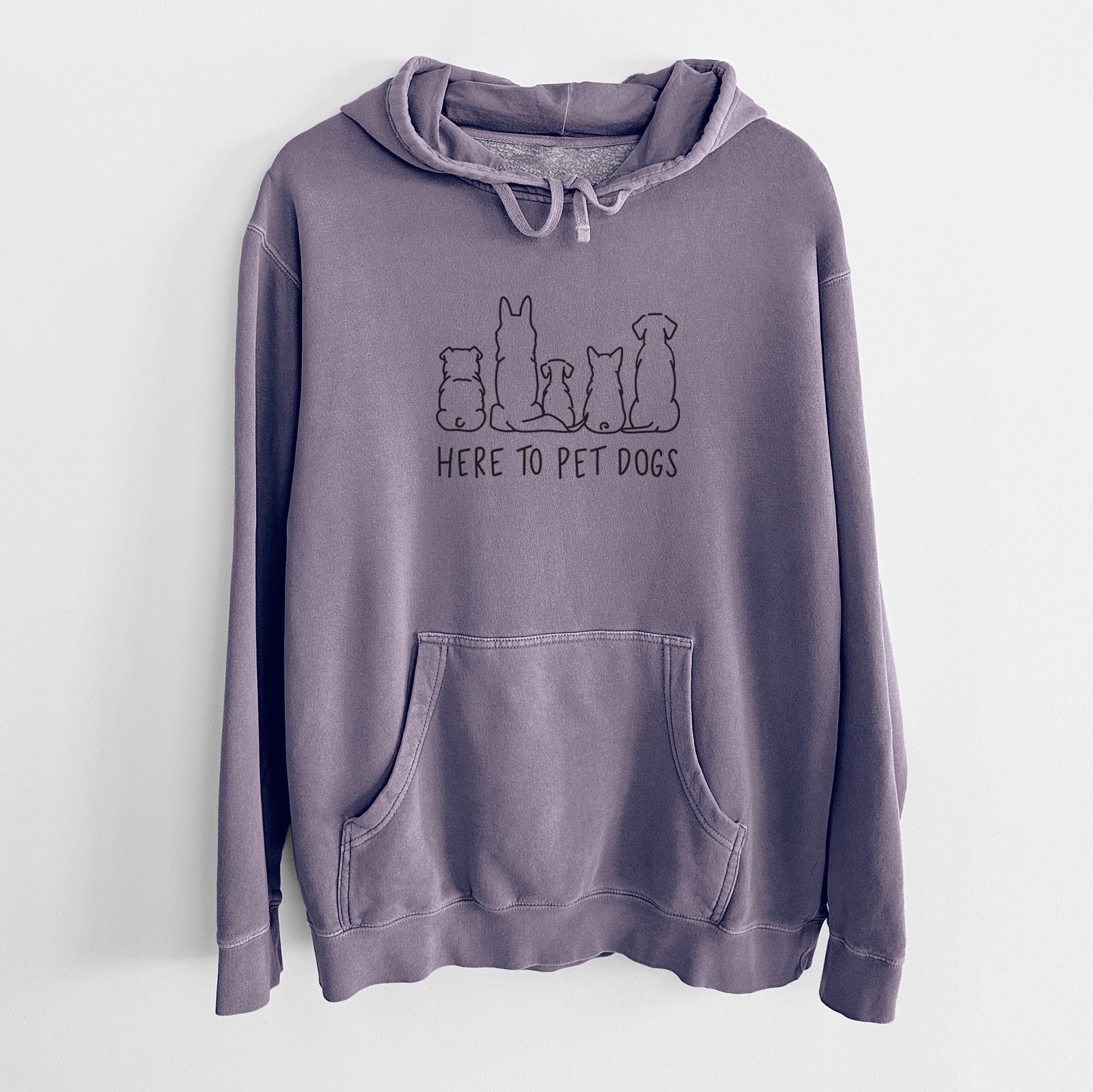 Here To Pet Dogs - Unisex Pigment Dyed Hoodie