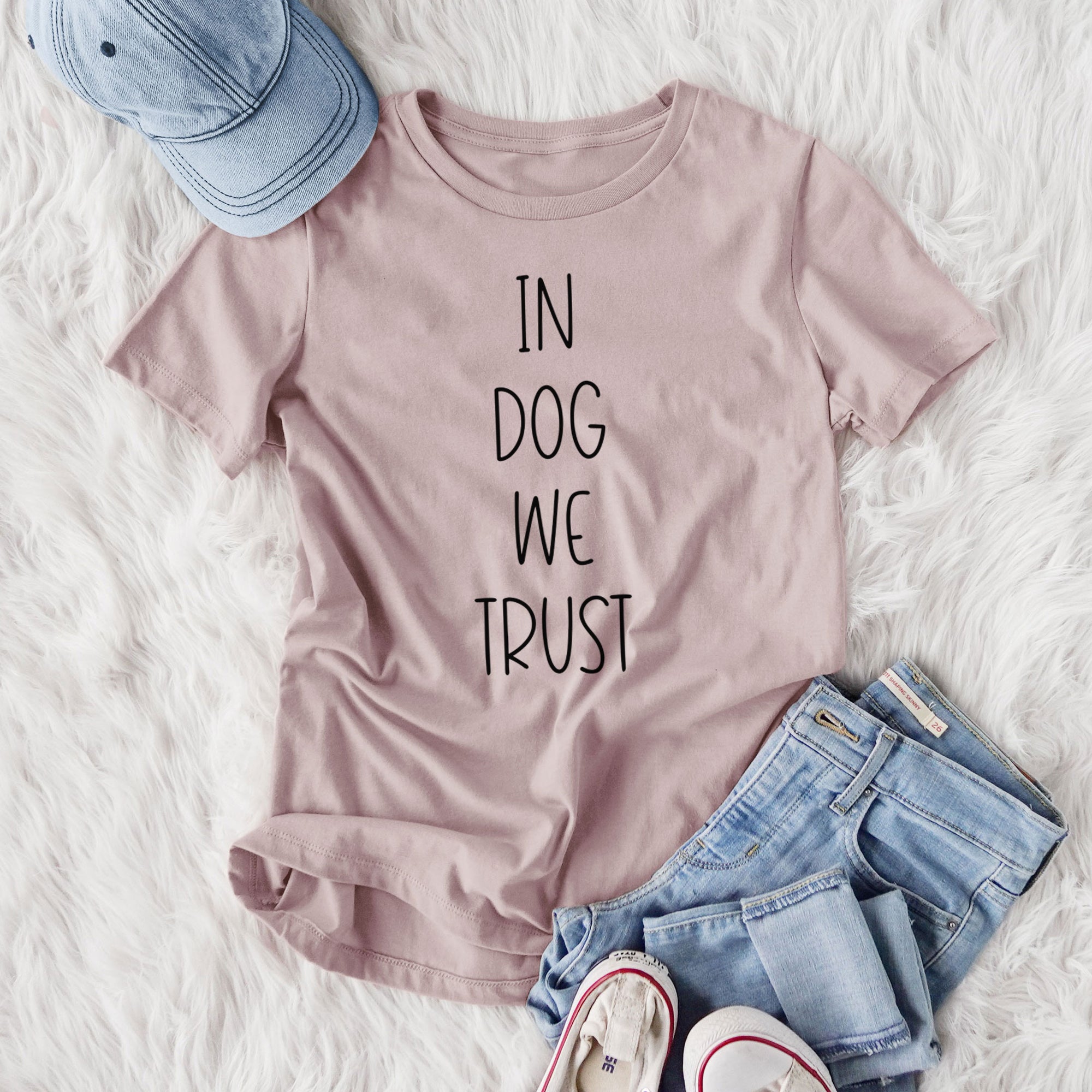In Dog We Trust - Women's Lightweight Relaxed Fit 100% Cotton Crewneck