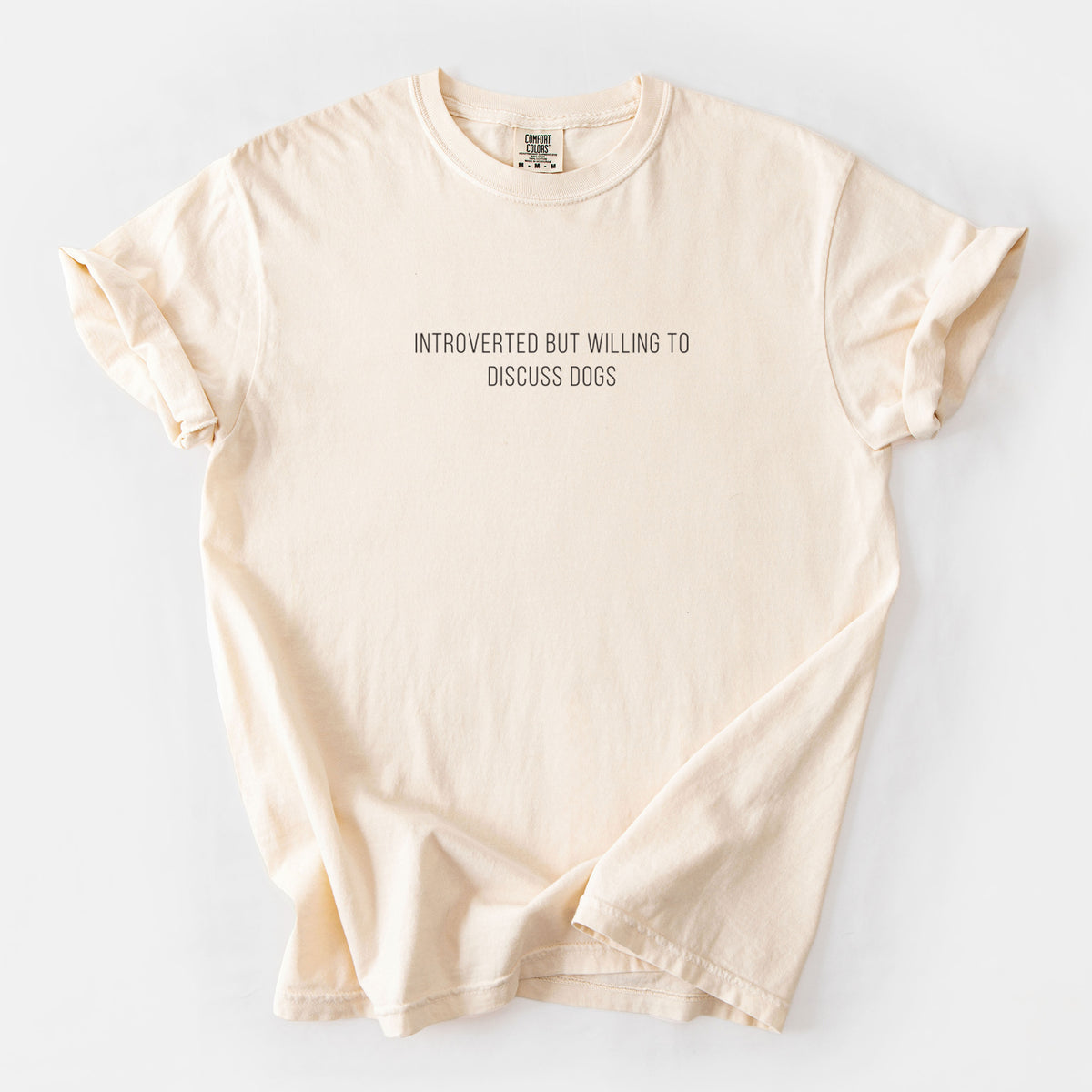 Introverted but Willing to Discuss Dogs - Unisex Comfort Colors Garment-Dyed Heavyweight T-shirt in Ivory