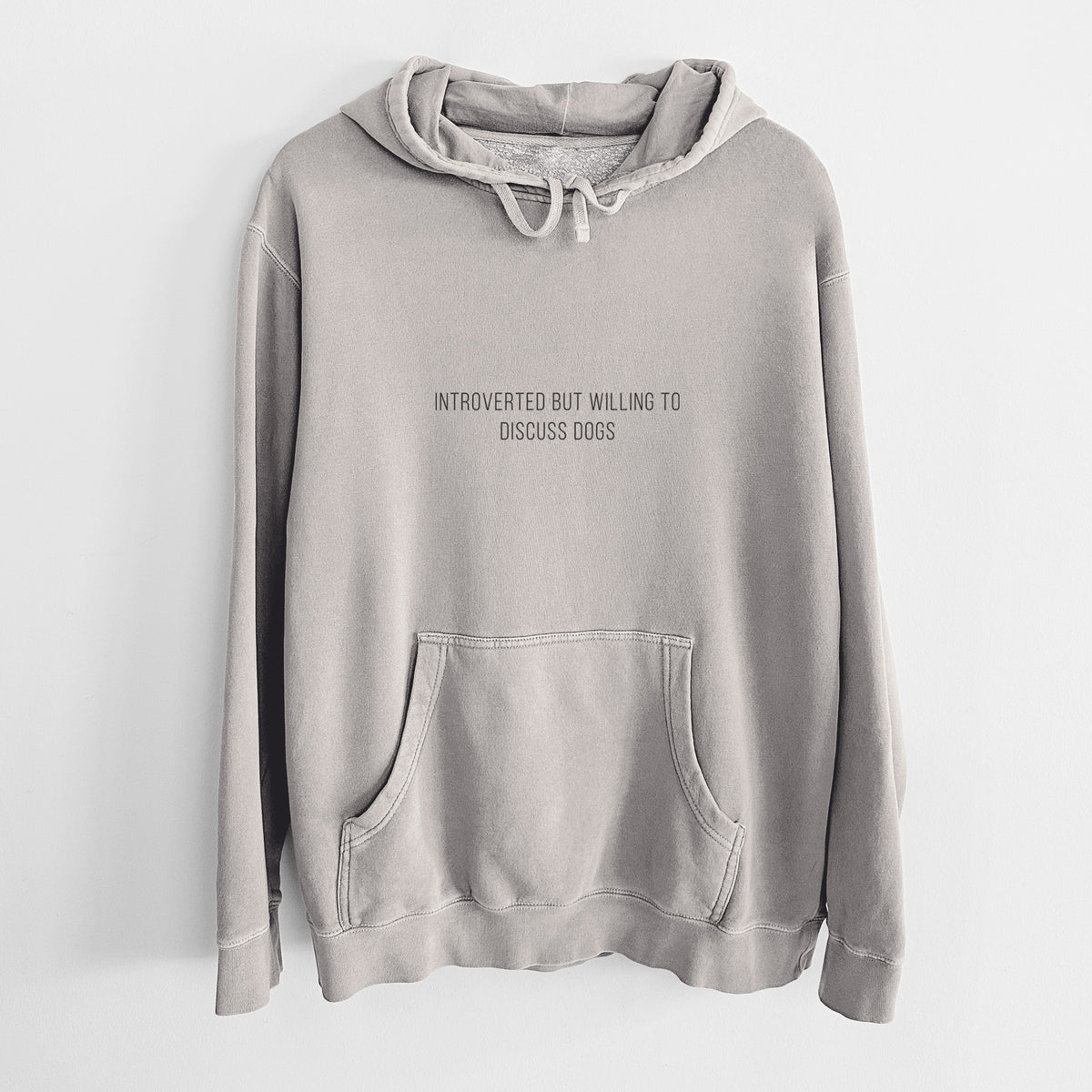 Introverted but Willing to Discuss Dogs - Unisex Pigment Dyed Hoodie