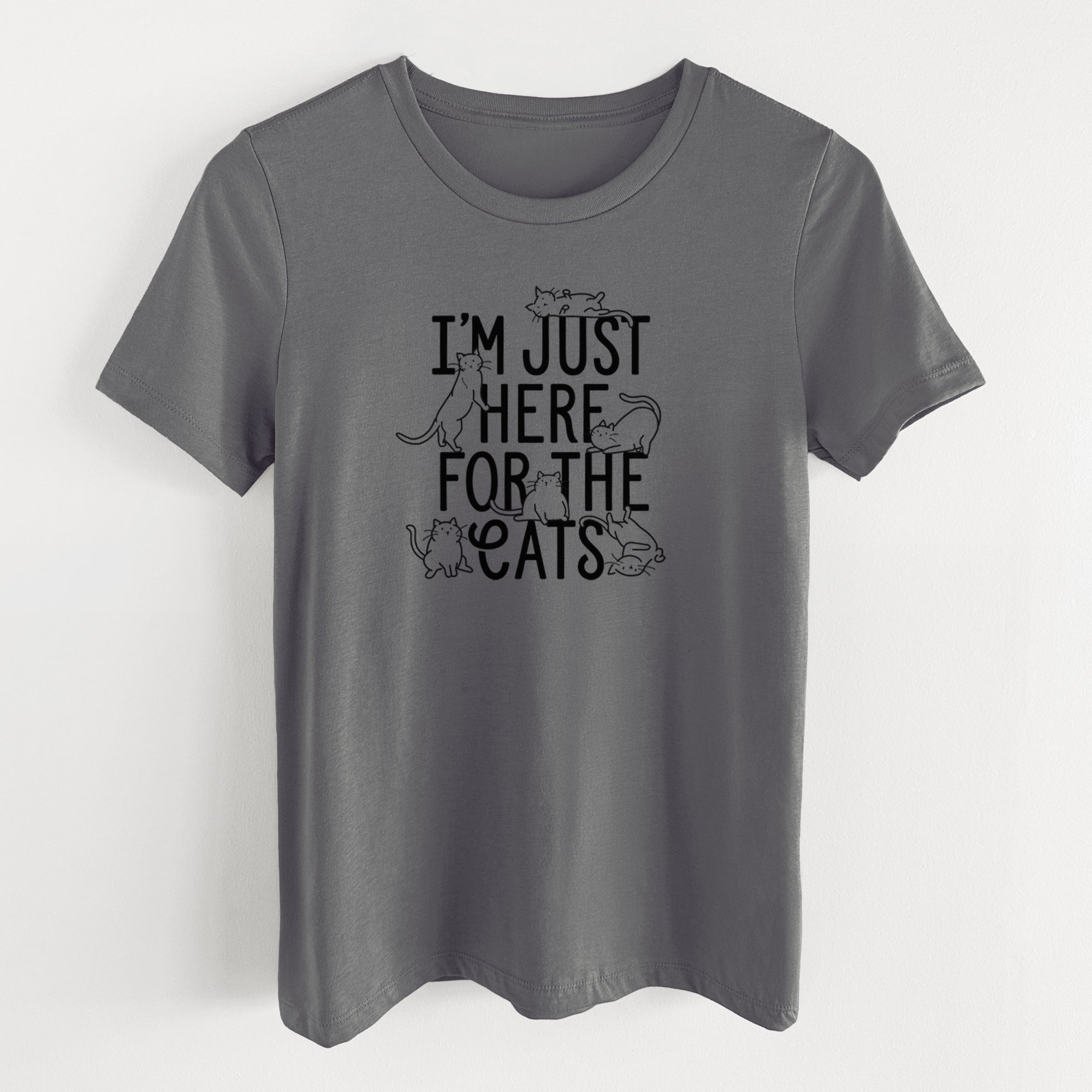 I'm Just Here For The Cats - Women's Lightweight Relaxed Fit 100% Cotton Crewneck