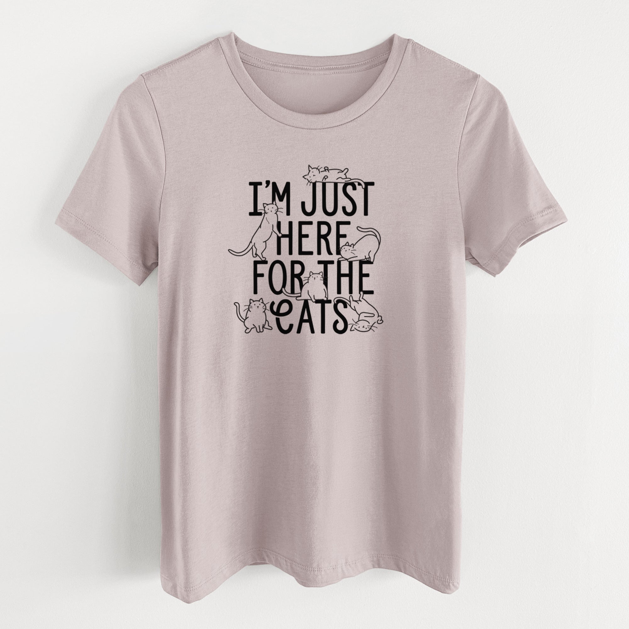 I'm Just Here For The Cats - Women's Lightweight Relaxed Fit 100% Cotton Crewneck