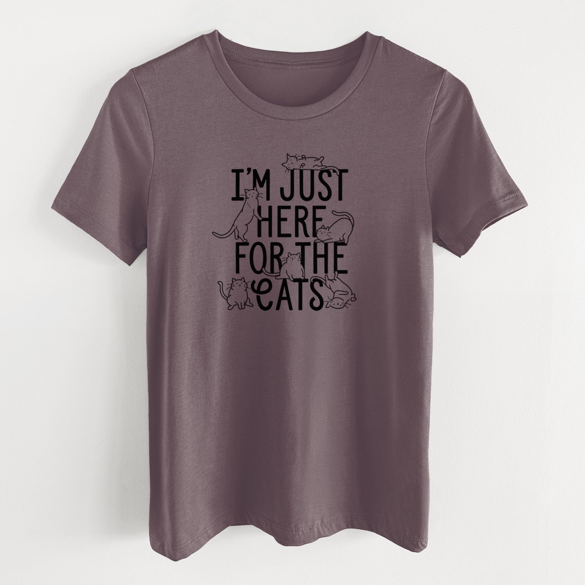 I'm Just Here For The Cats - Women's Lightweight Relaxed Fit 100% Cotton Crewneck