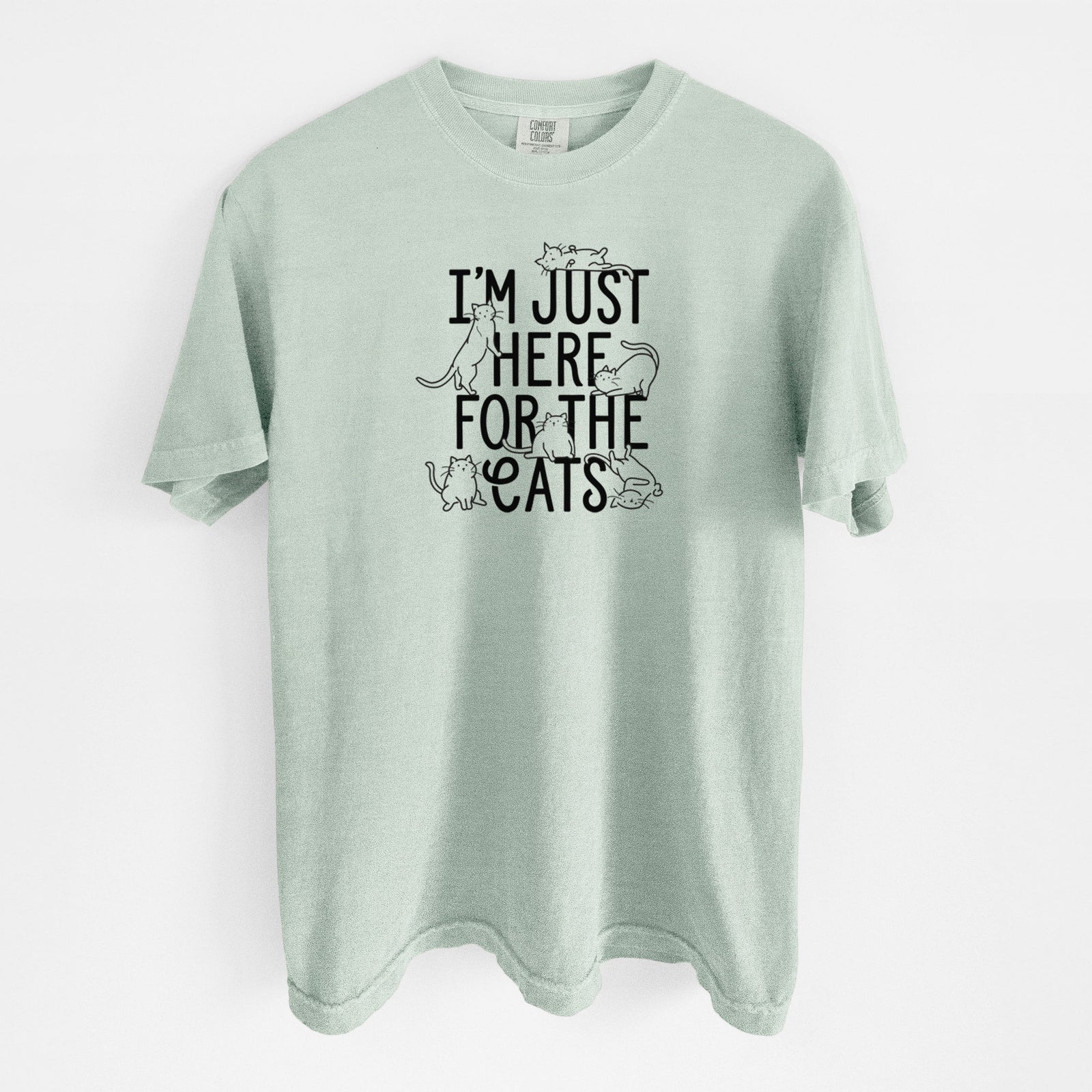 I'm Just Here For The Cats - Unisex Comfort Colors Garment-Dyed Heavyweight T-shirt in Bay