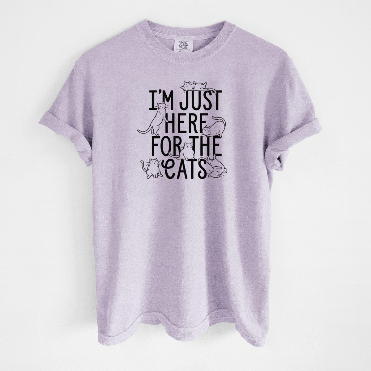 I'm Just Here For The Cats - Unisex Comfort Colors Garment-Dyed Heavyweight T-shirt in Orchid
