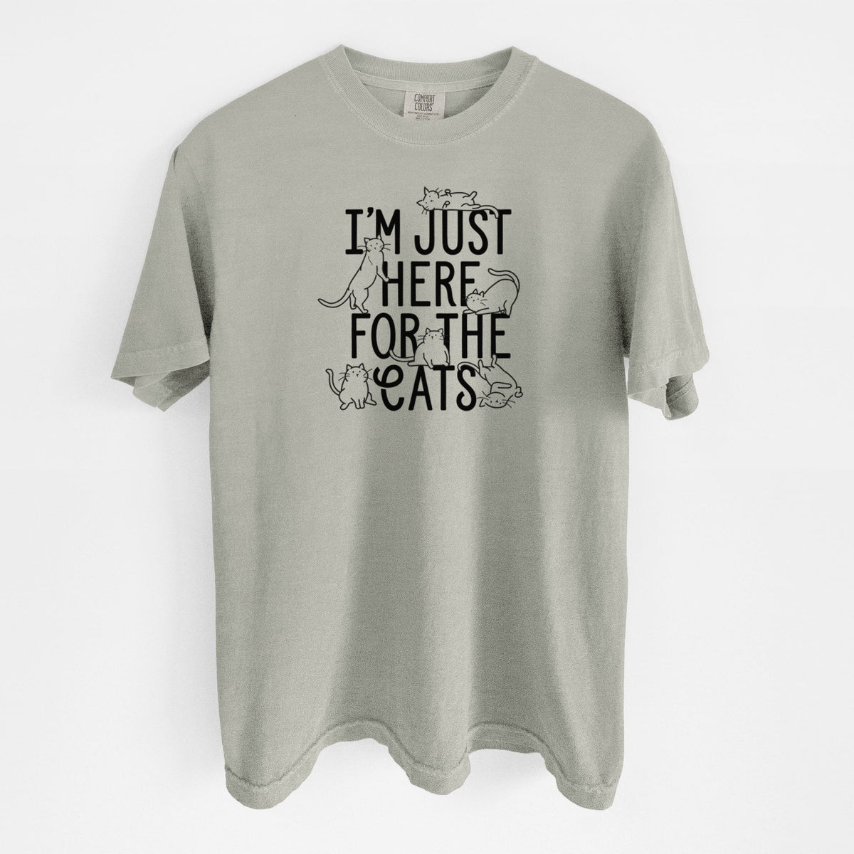 I'm Just Here For The Cats - Unisex Comfort Colors Garment-Dyed Heavyweight T-shirt in Sandstone