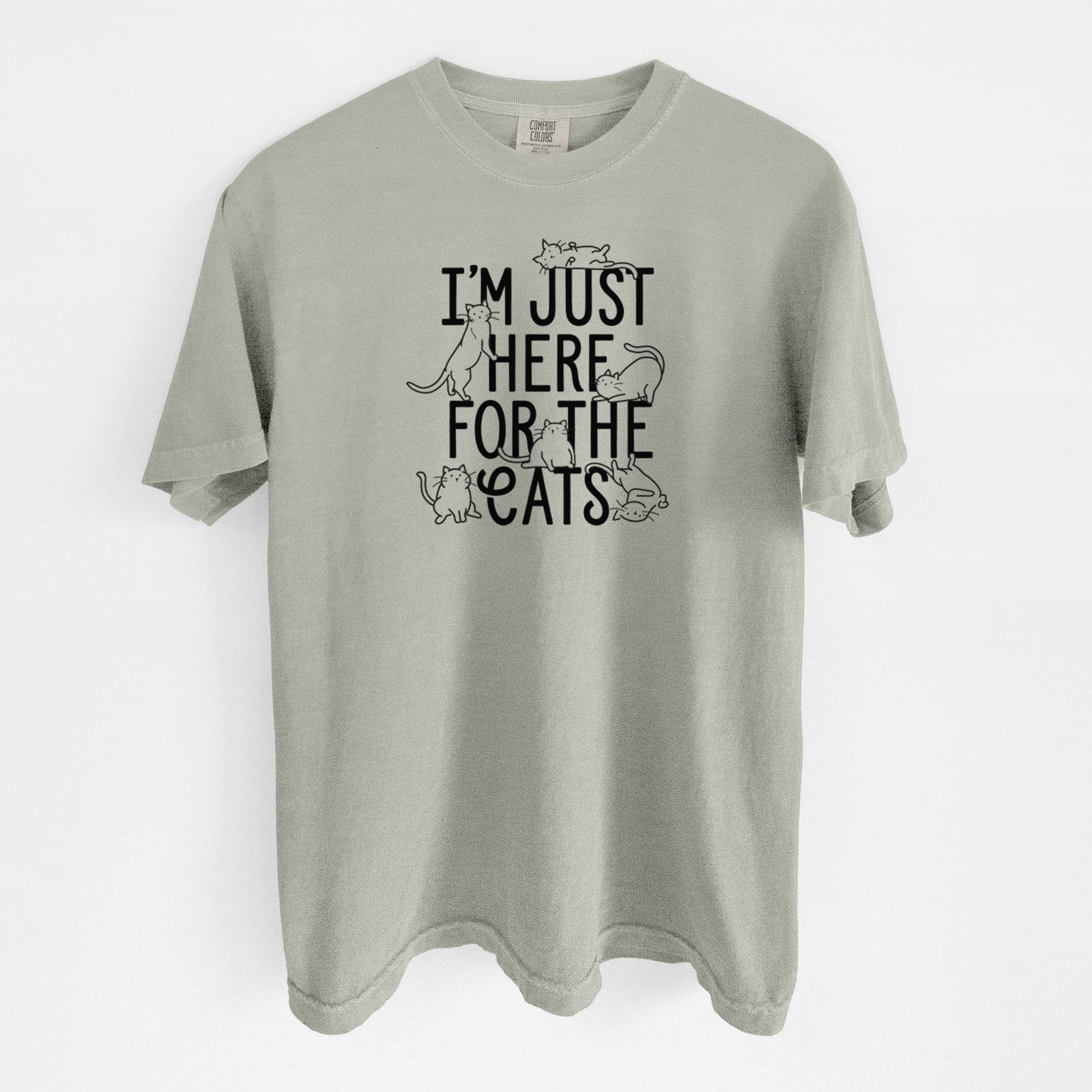 I'm Just Here For The Cats - Unisex Comfort Colors Garment-Dyed Heavyweight T-shirt in Sandstone