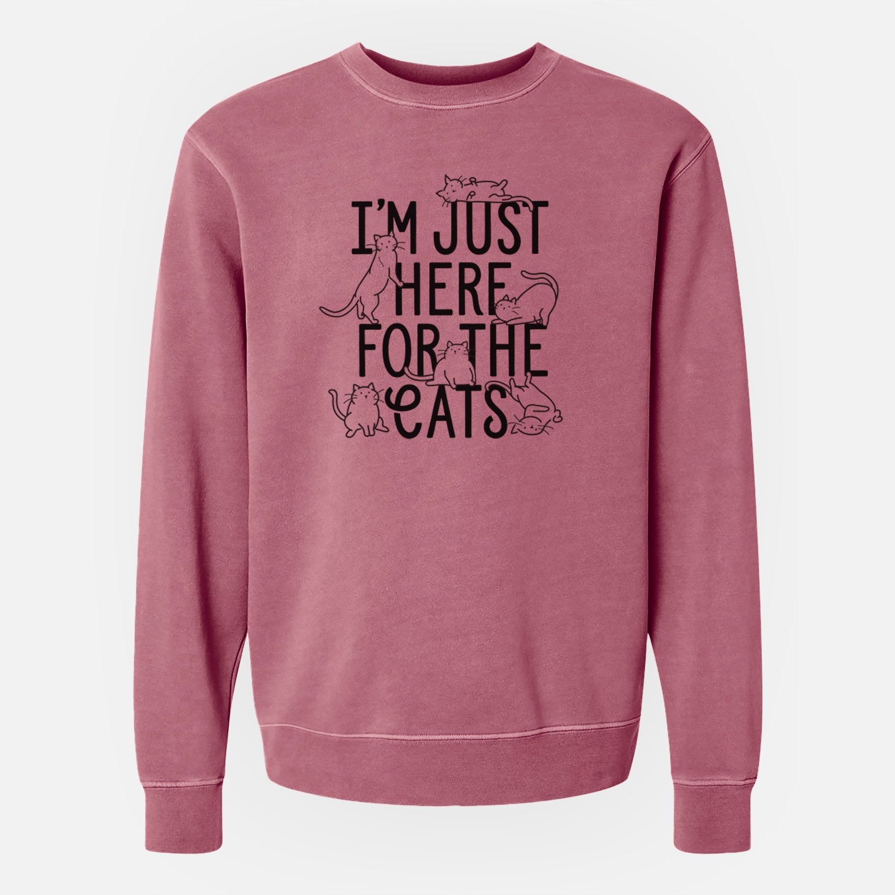 I'm Just Here For The Cats - Unisex Pigment Dyed Crew Sweatshirt