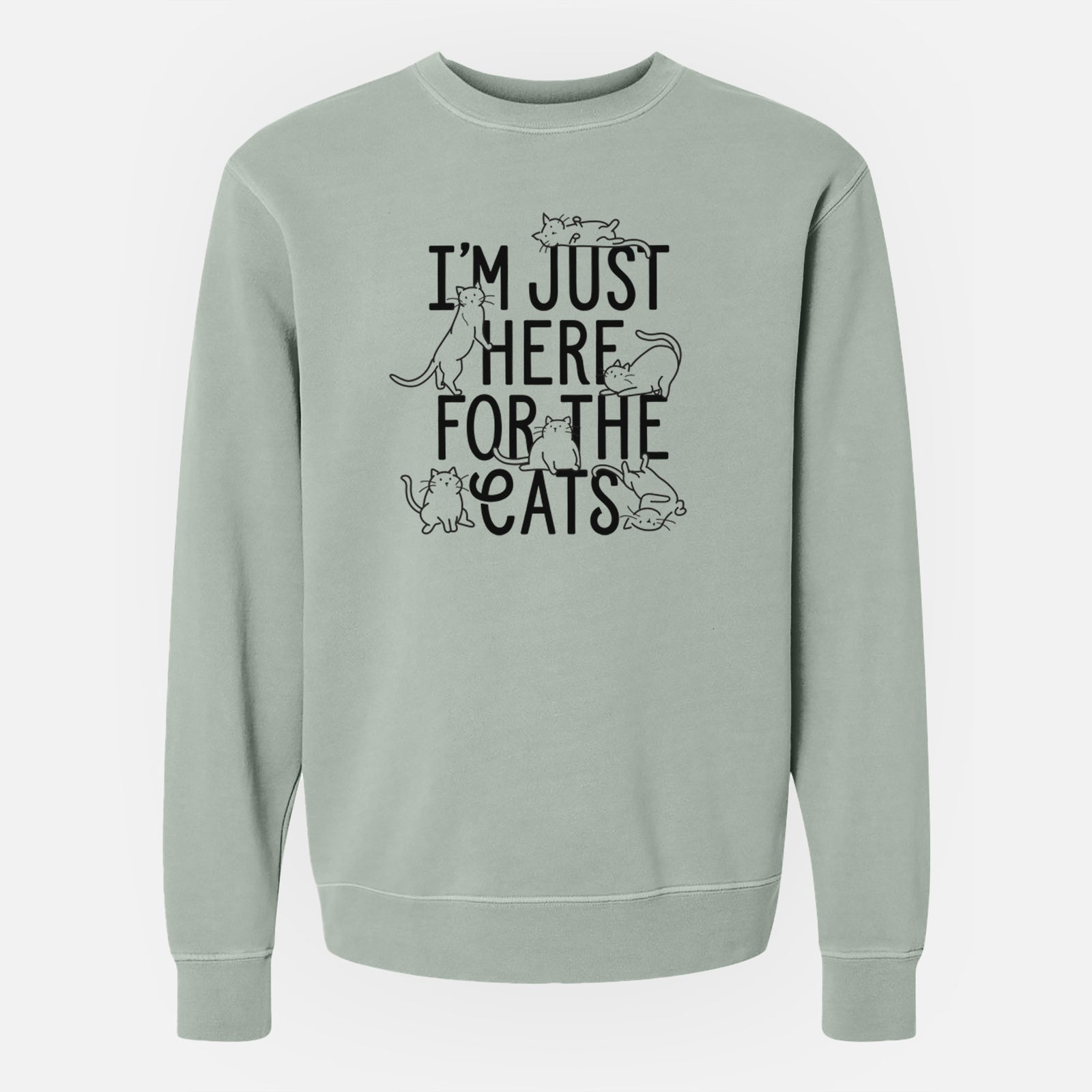 I'm Just Here For The Cats - Unisex Pigment Dyed Crew Sweatshirt