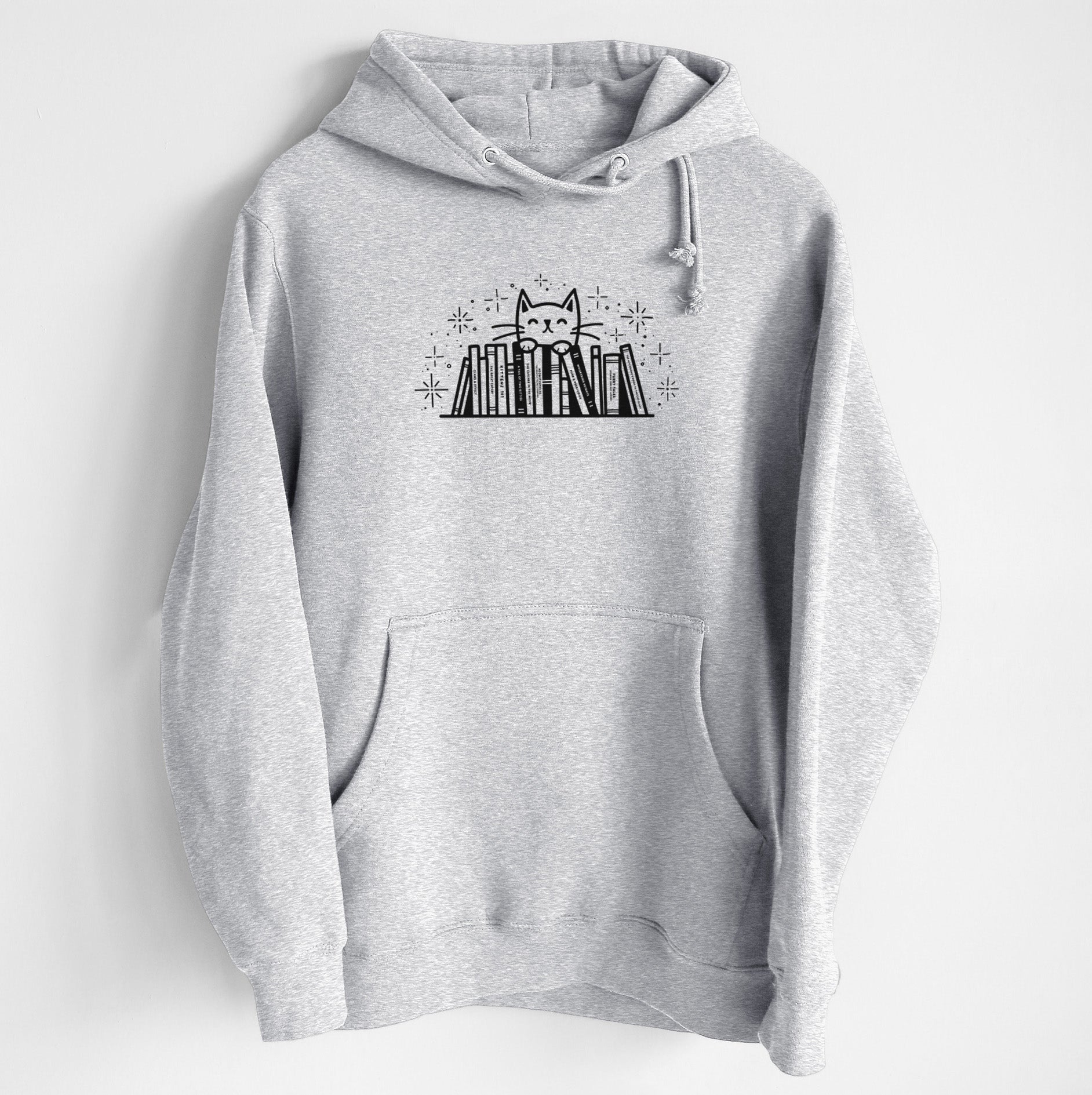 Kitty Library - Feline Behind Books - Heavyweight Fleece Hoodie