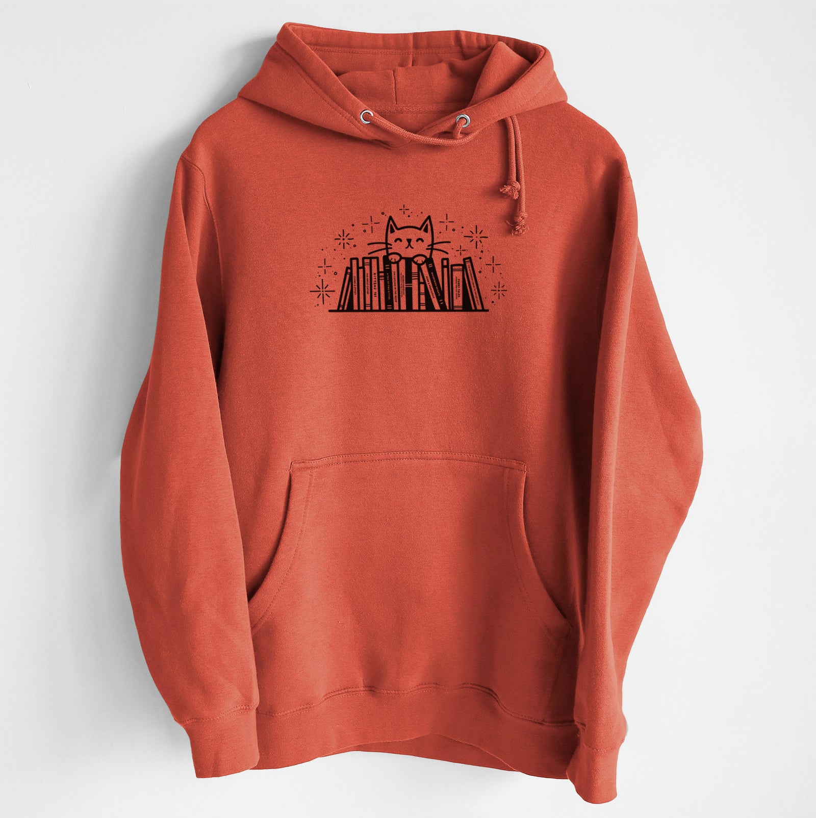 Kitty Library - Feline Behind Books - Heavyweight Fleece Hoodie