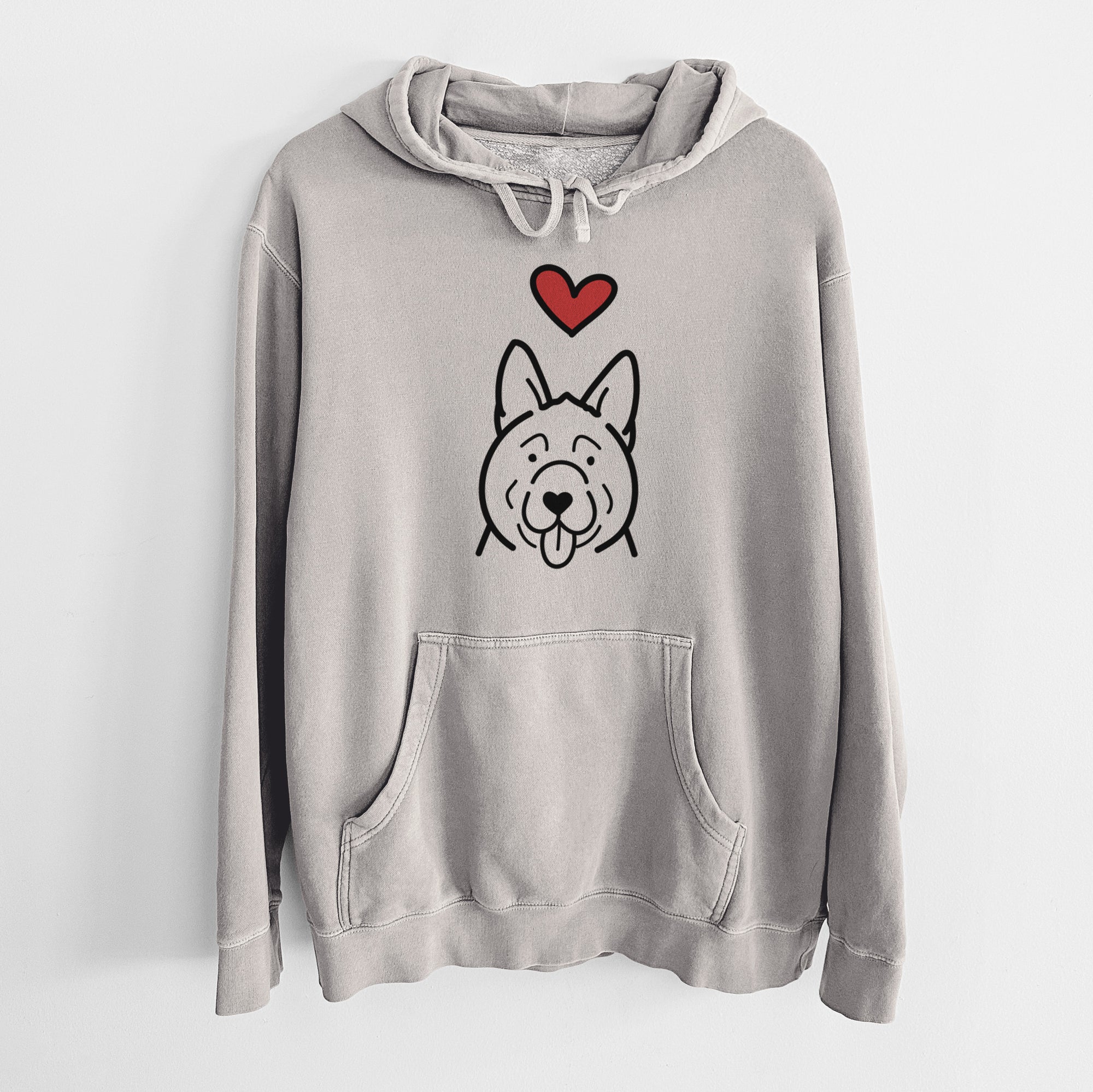 Love Always Akita - Unisex Pigment Dyed Hoodie