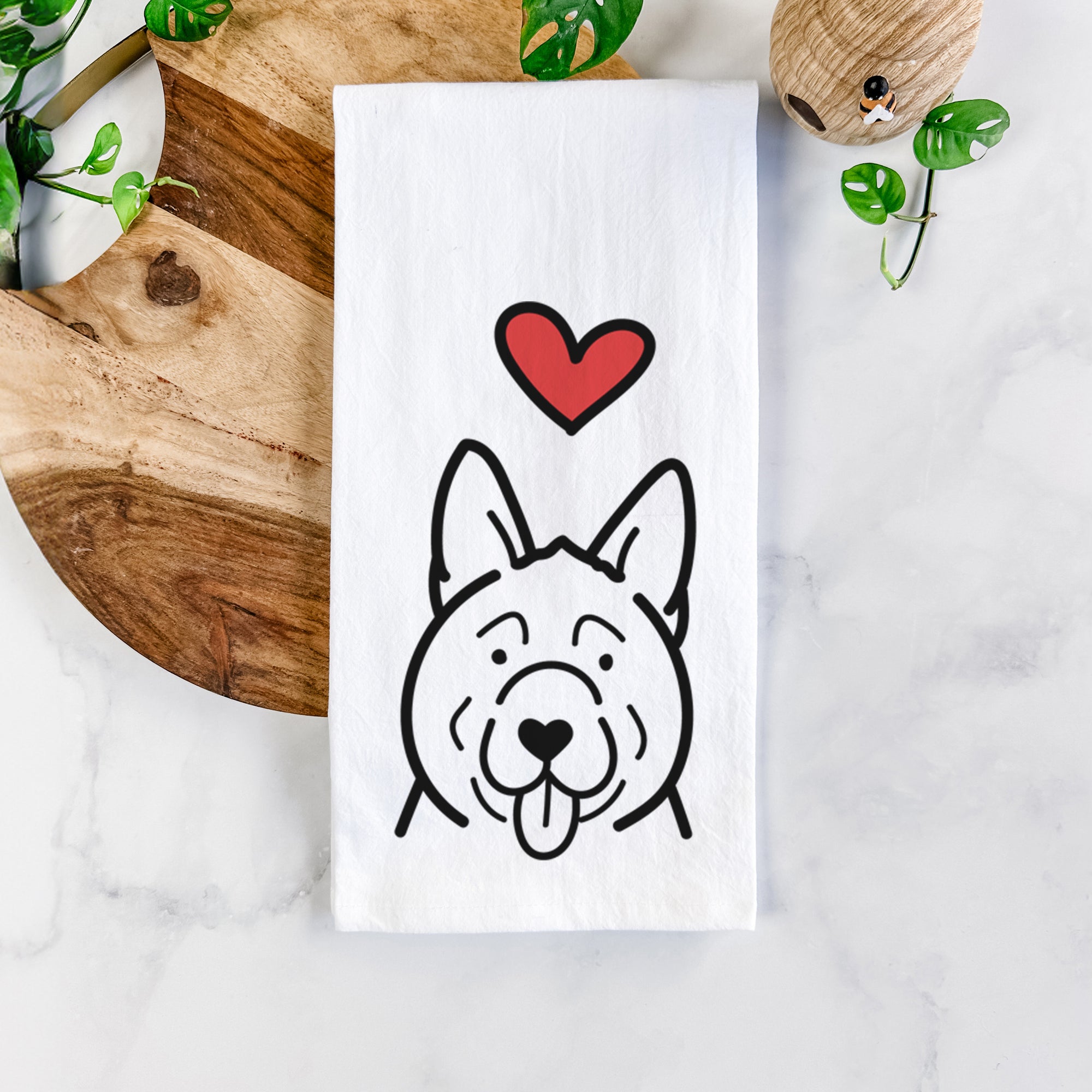 Love Always Akita - Tea Towel