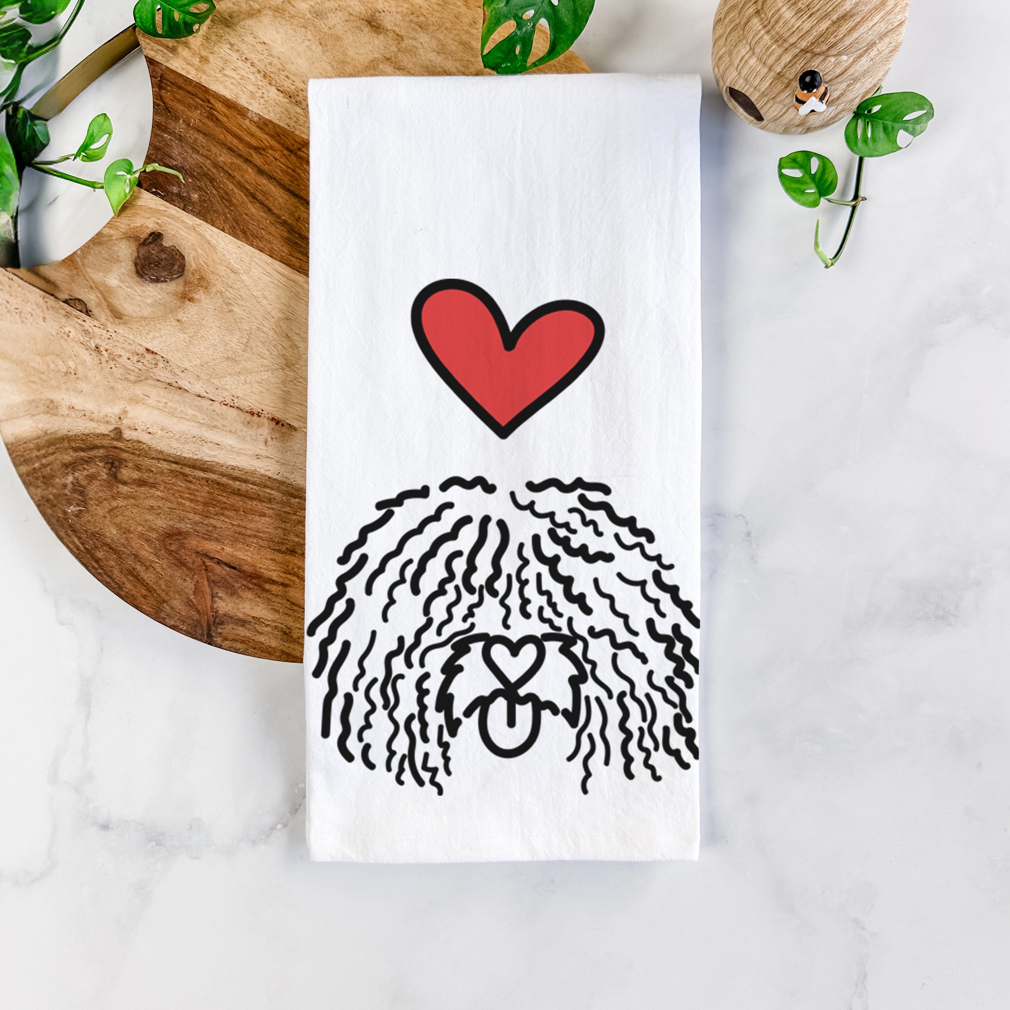 Love Always Spanish Water Dog - Alba - Tea Towel