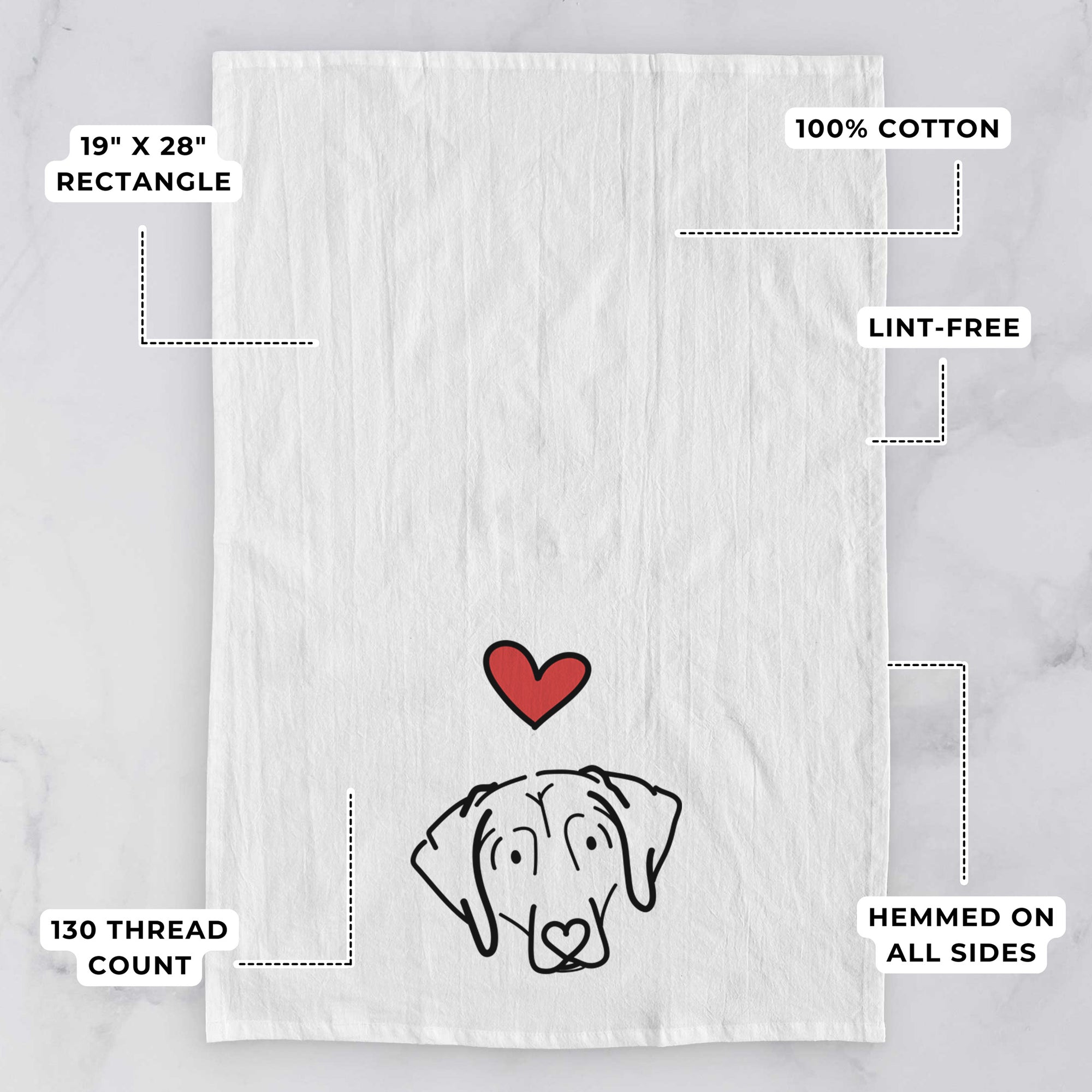 Love Always Beagle - Aly - Tea Towel