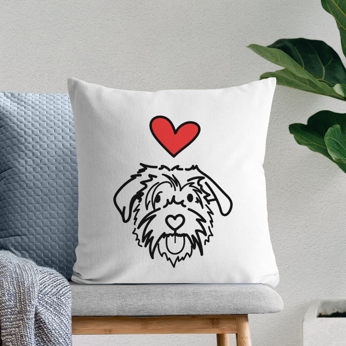 Love Always Scottish Terrier Border Collie Mix - Amal -  Throw Pillow Cover